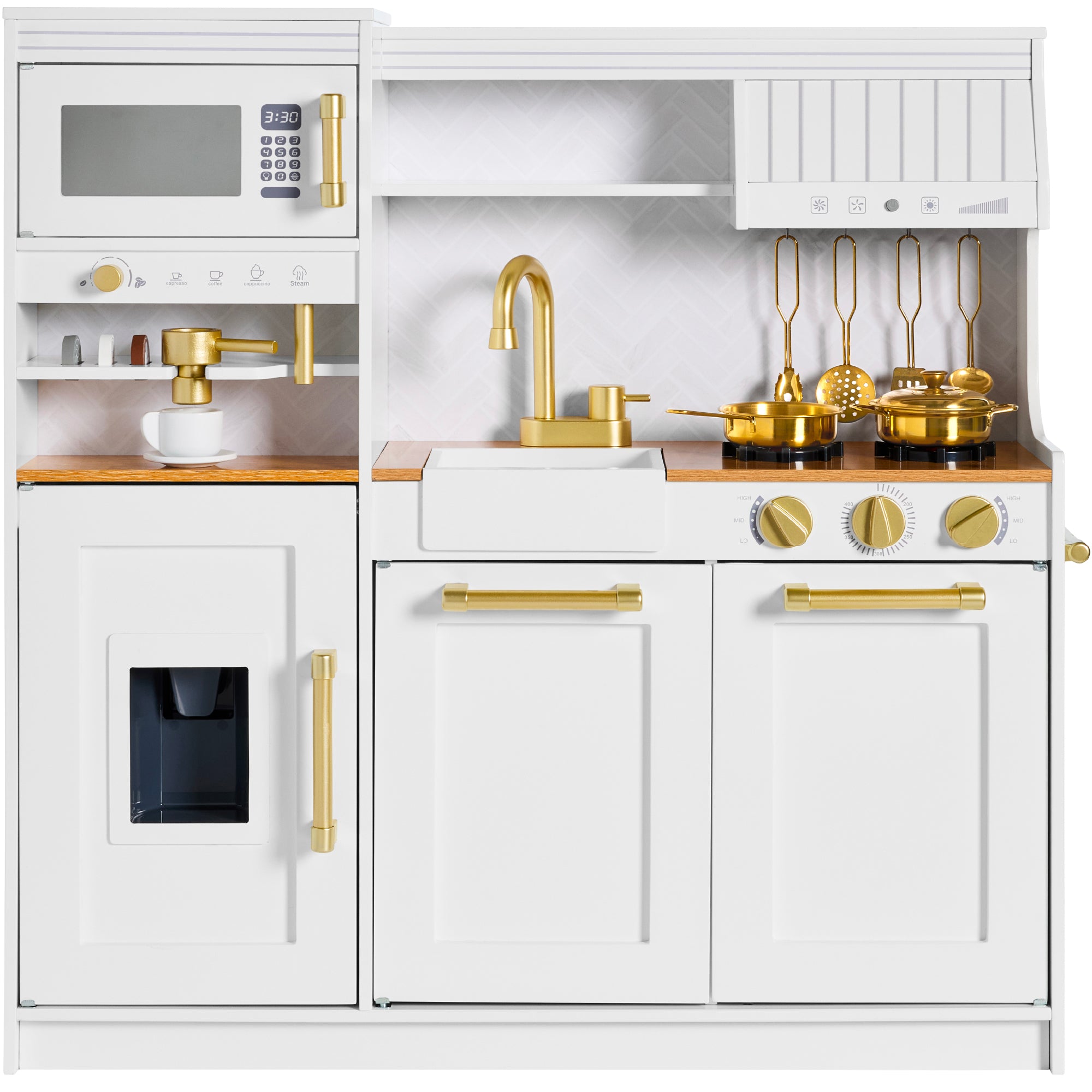 Pretend Play Kitchen with Espresso Machine – Best Choice Products