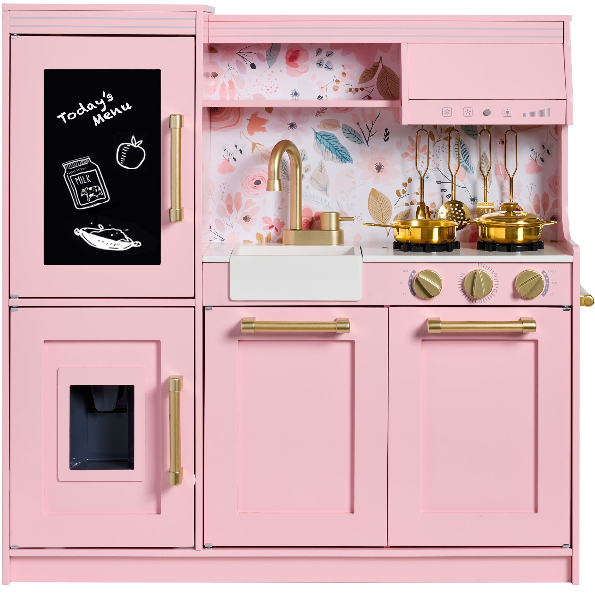 Pretend Play Kitchen with Framed Chalkboard – Best Choice Products