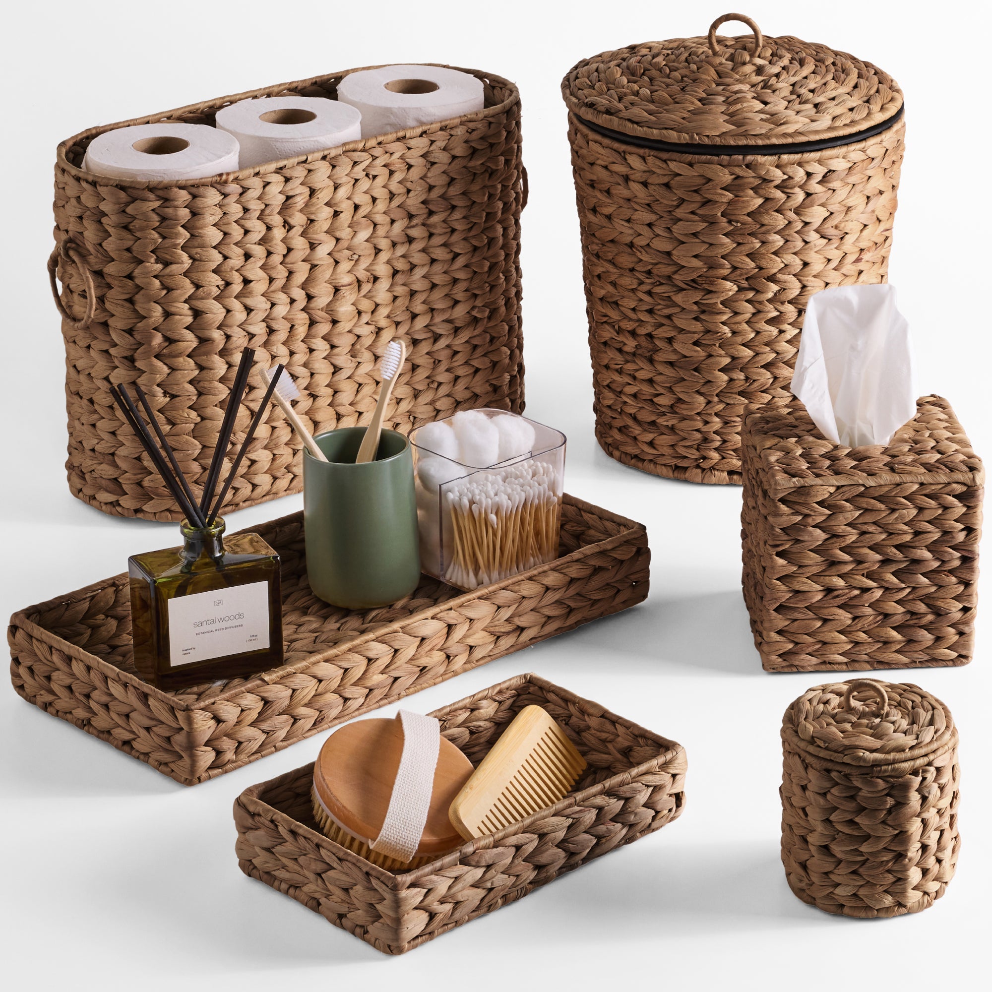 6-Piece Water Hyacinth Bathroom Set – Best Choice Products