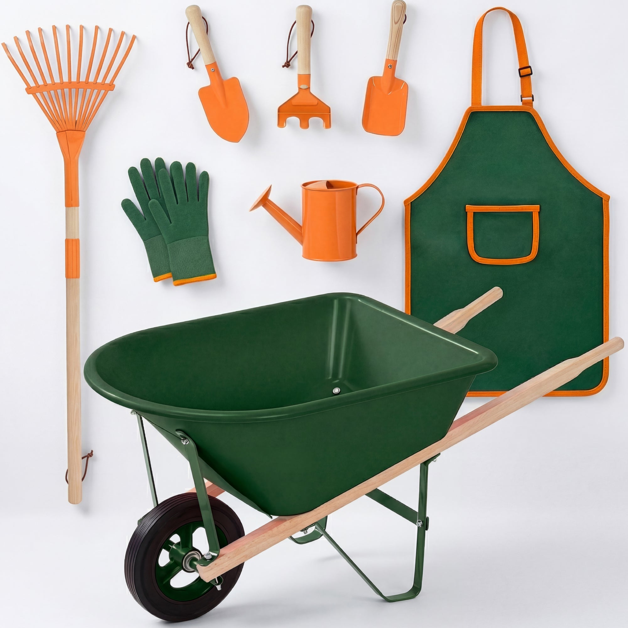 best garden tool set for beginners Kids Wheelbarrow and 8pc Gardening Tool Set