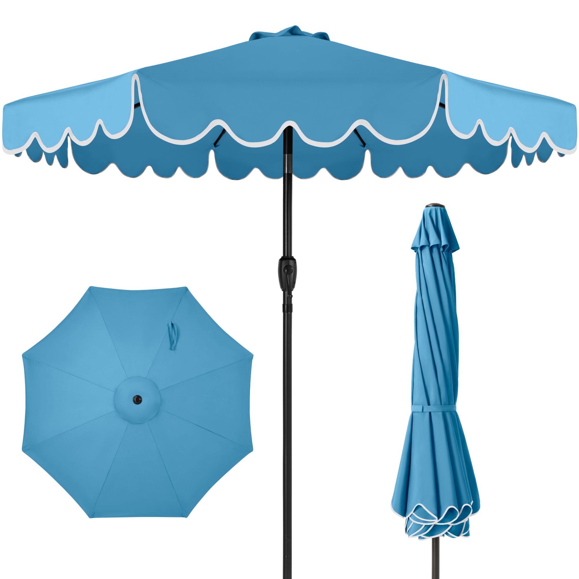 9ft. patio umbrella Outsunny 9' Outdoor with UPF 30+, Easy Tilt & Vented Canopy Beige/Coffee/Green/Khaki/Red/White Size Ainfox Outdoor Patio Umbrella with