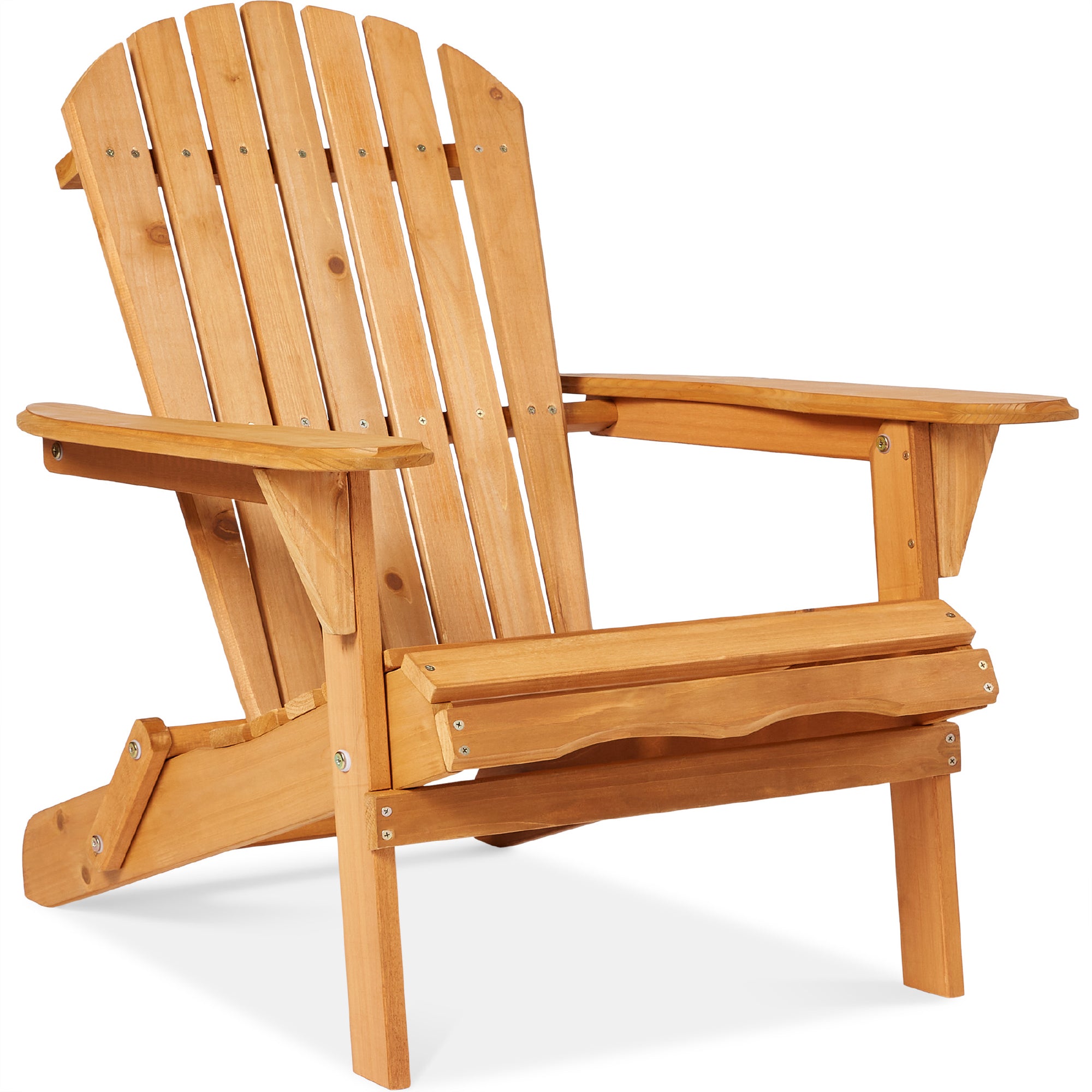 Folding Wooden Adirondack Chair, Accent Furniture w/ Natural