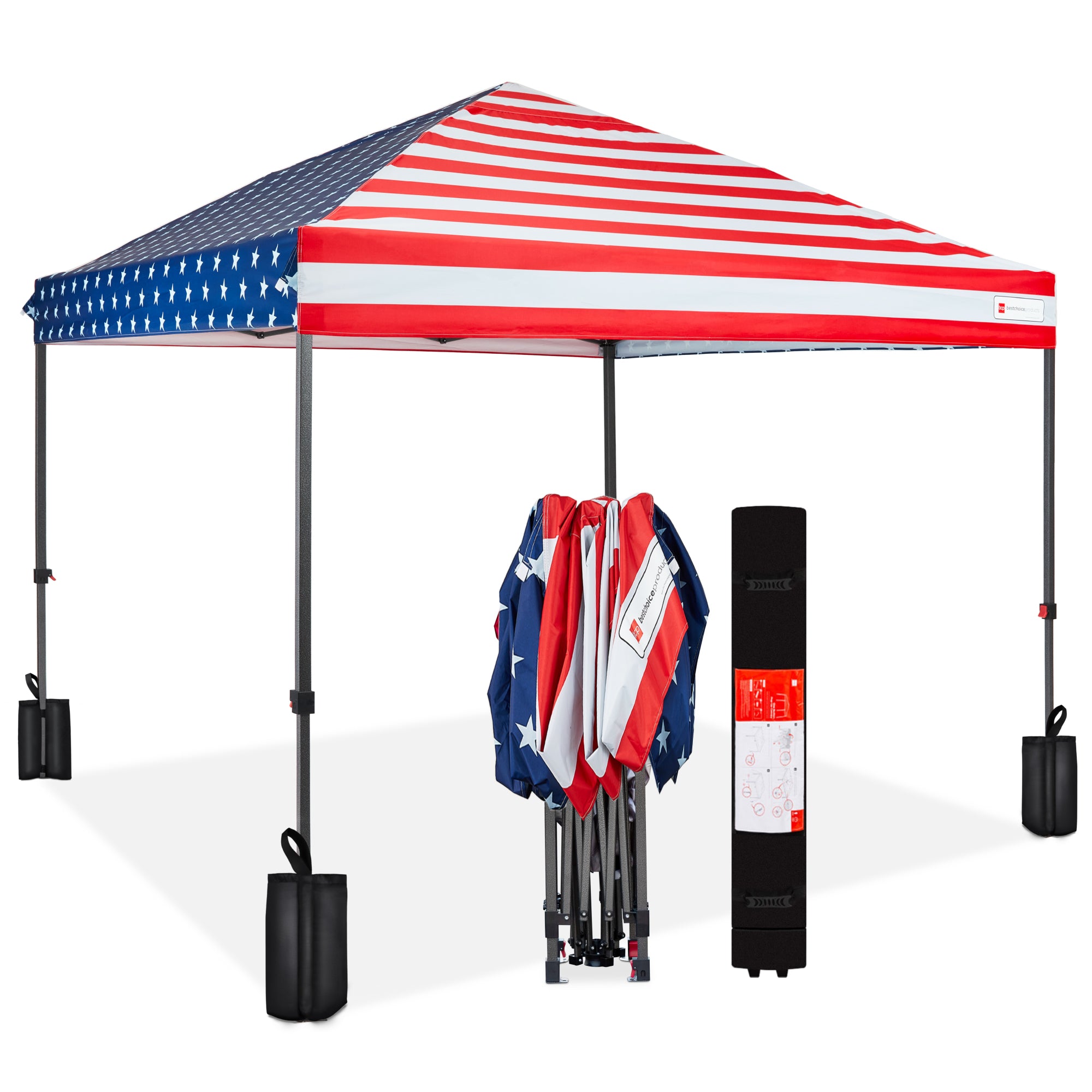 Instant Up Camopy 組み立て式 One-Person Setup Instant Pop Up Canopy w/ Case, 4 Weight Bags