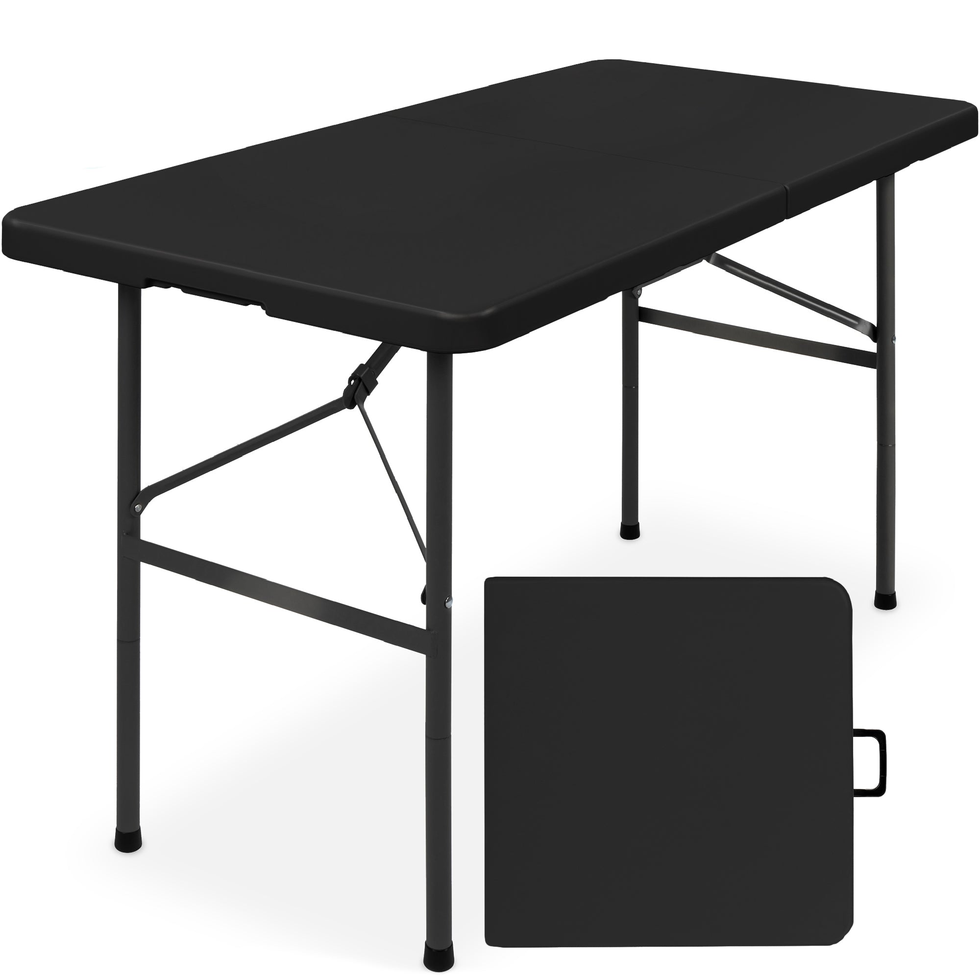 Portable Folding Plastic Dining Table w/ Handle, Lock 4ft – Best