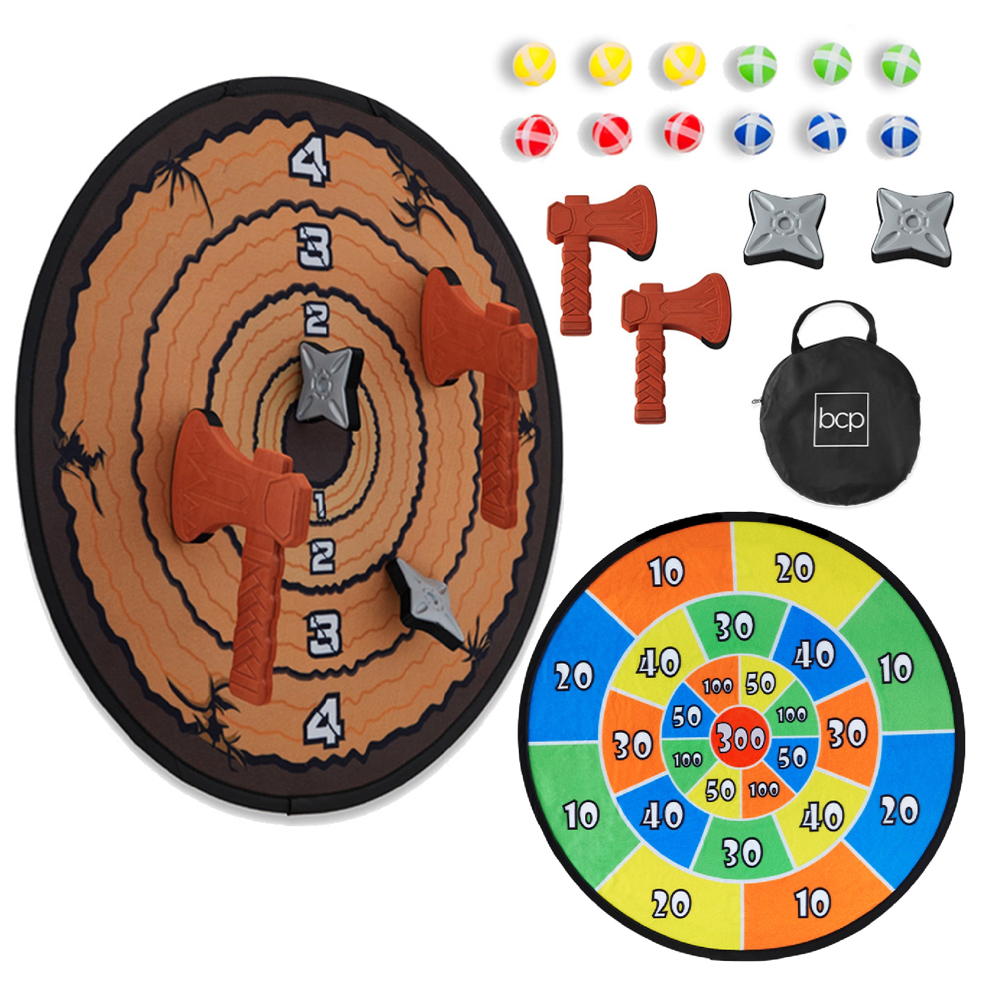 Large Double-Sided Dart Board, Sticky Ball Axe Star Throwing Game – Best  Choice Products