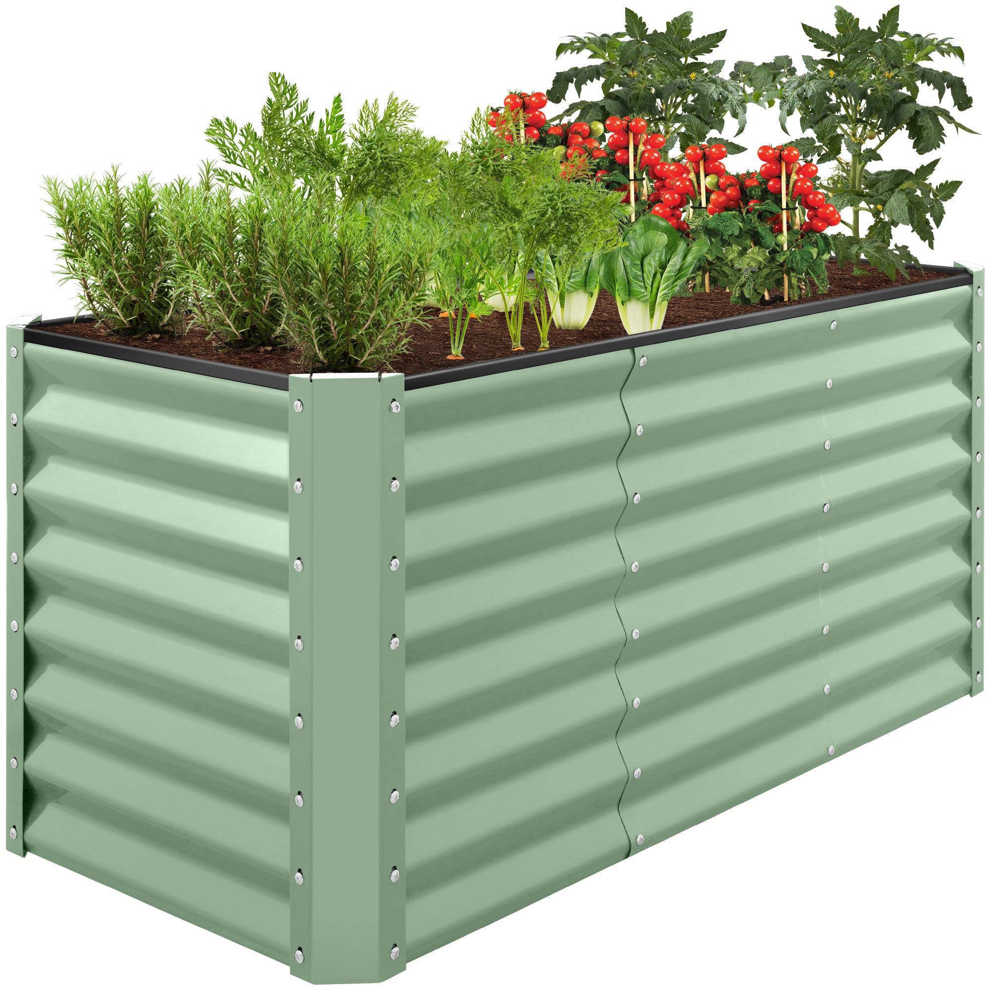 thumbnail image 2 of Galvanized Raised Garden Bed Kit – 4x2ft To 8x4ft, Oval Planter Box, Alloy Steel, Outdoor Vegetable/Flower Planter 2 of 5