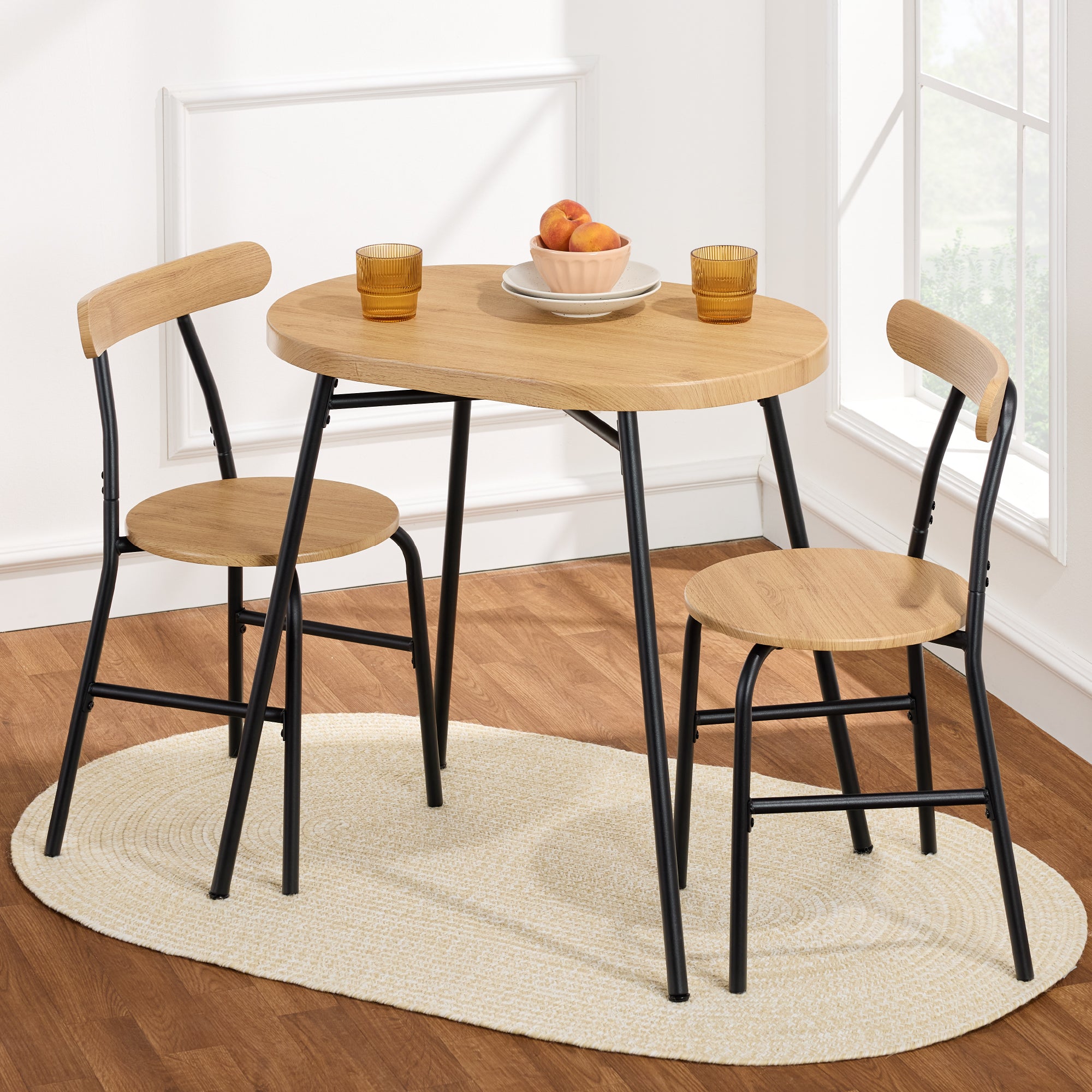 For Very Small Dining Tables 3-Piece Oval Dining Table Set, Small