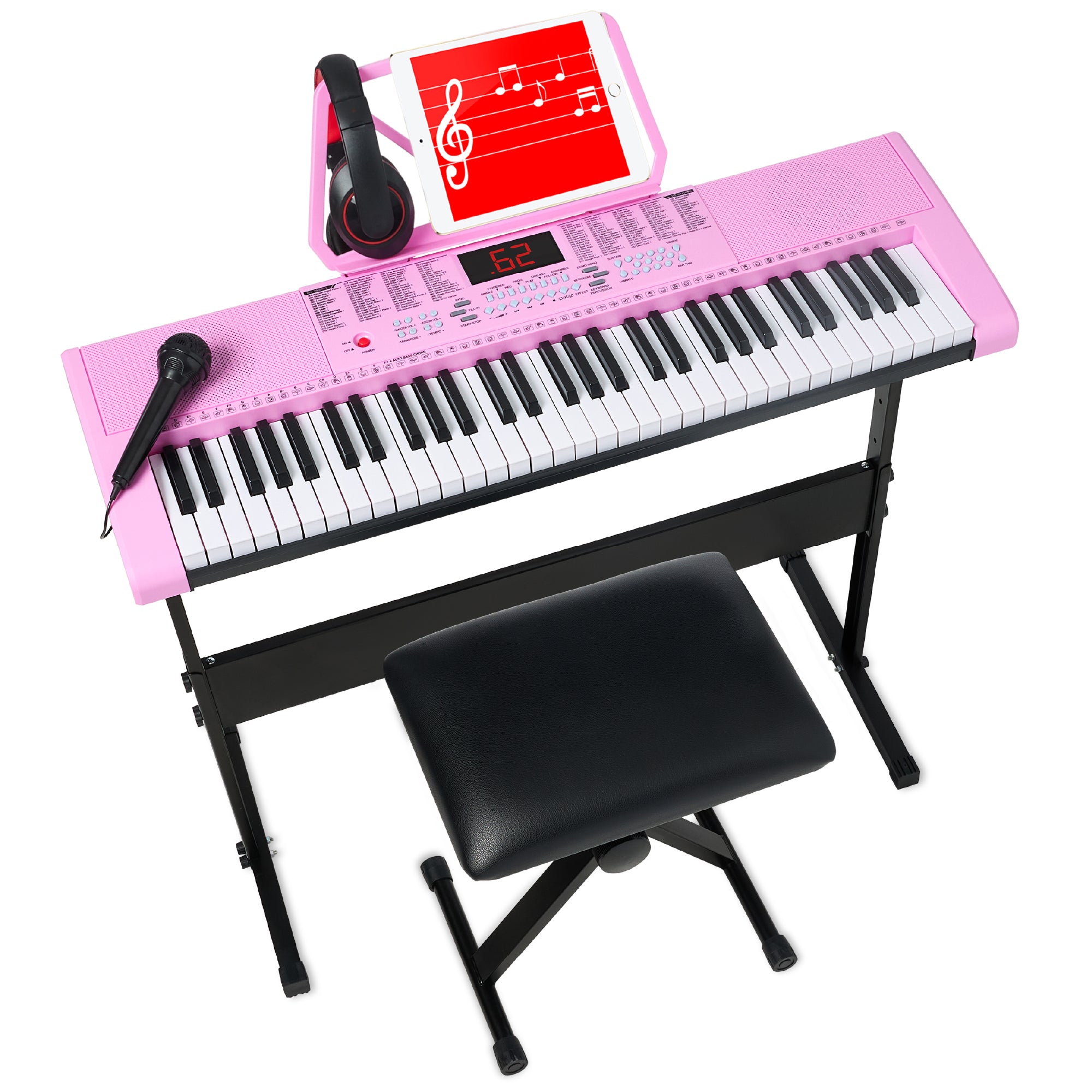 61-Key Beginners Electronic Keyboard Piano Set w/ Modes