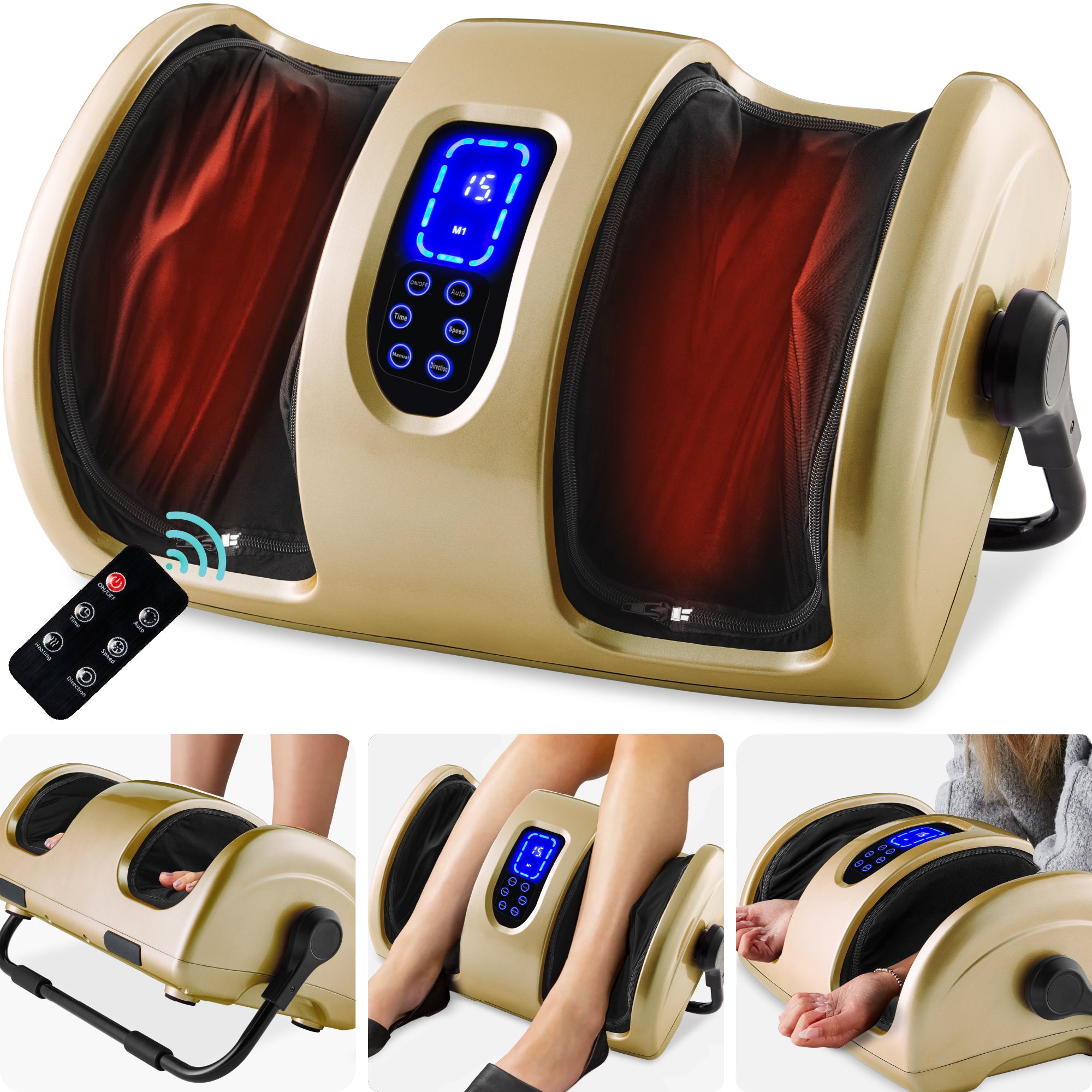 Reflexology Shiatsu Foot Massager w/ High-Intensity Rollers, Remote Co Reflexology Shiatsu Foot Massager w/ High-Intensity Rollers, Remote Co