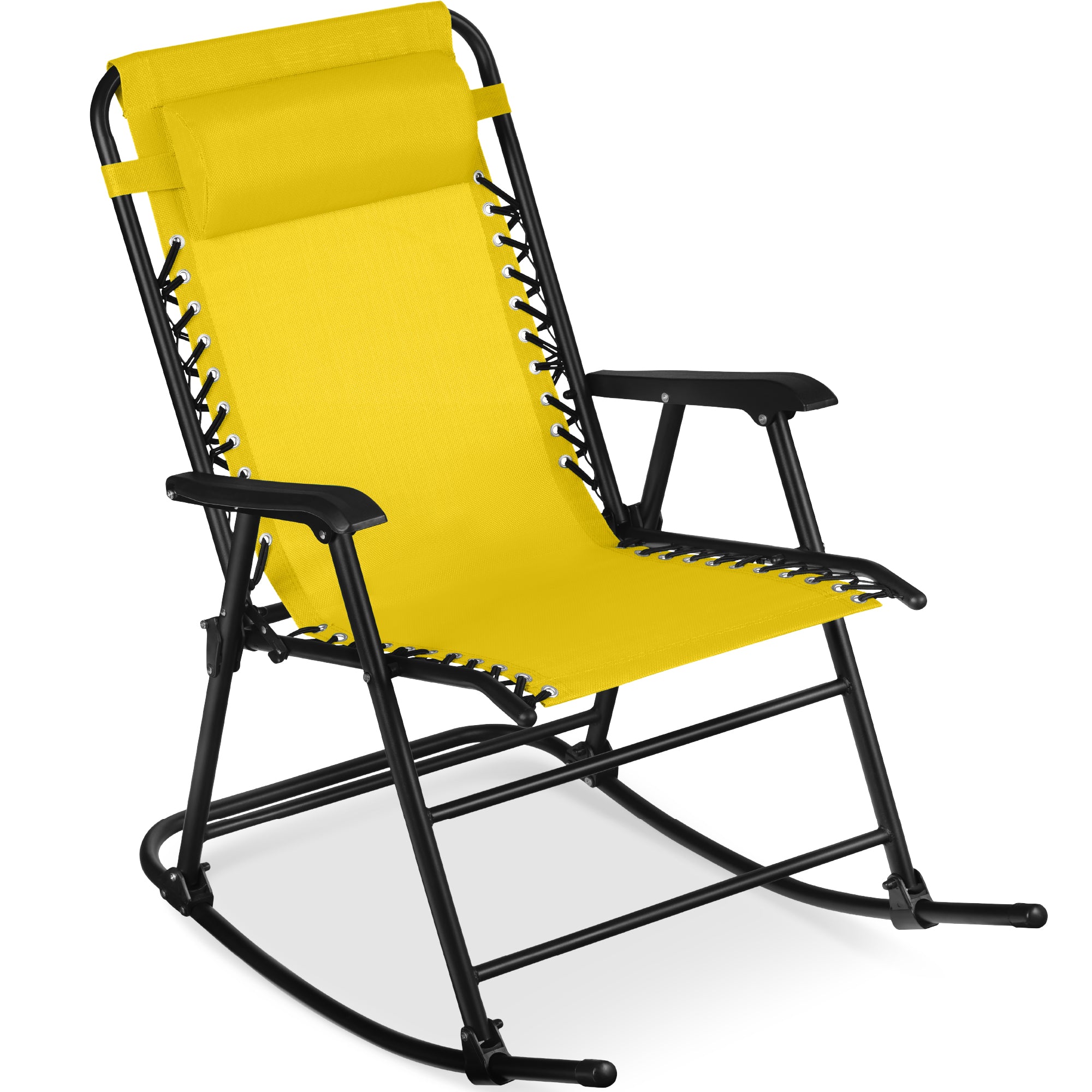 Folding Outdoor Zero Gravity Rocking Lounge Chair w/ Headrest