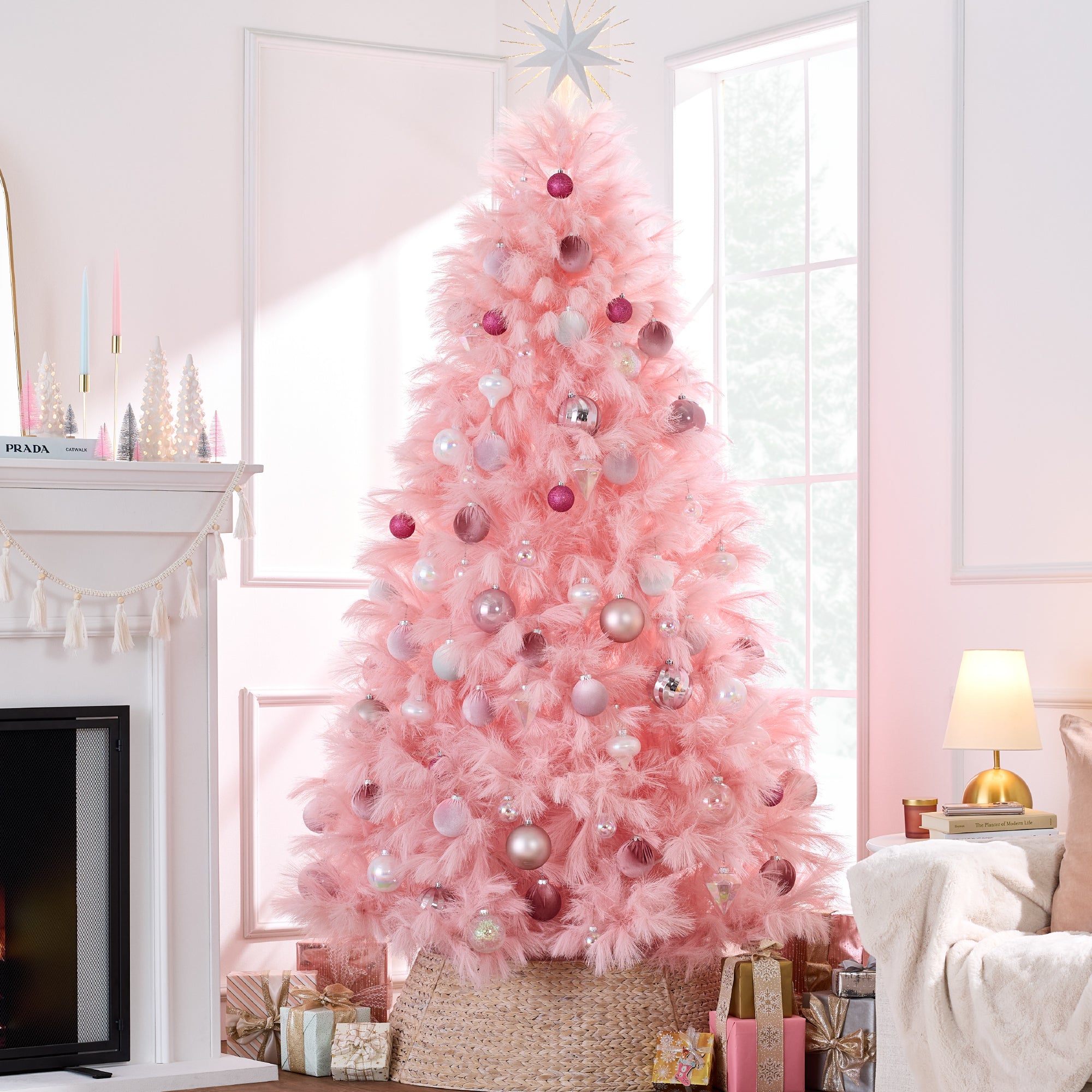 dress form christmas tree pink Amazon.com: Pink Christmas Tree Skirt 72 Inch, Extra Large Faux Fur Tree Skirt, Thick Soft Plush Big Xmas Tree Skirts with Satin Ribbon Ties for Outdoor Indoor Merry Christmas Party 6/7/7.5/9ft Tree
