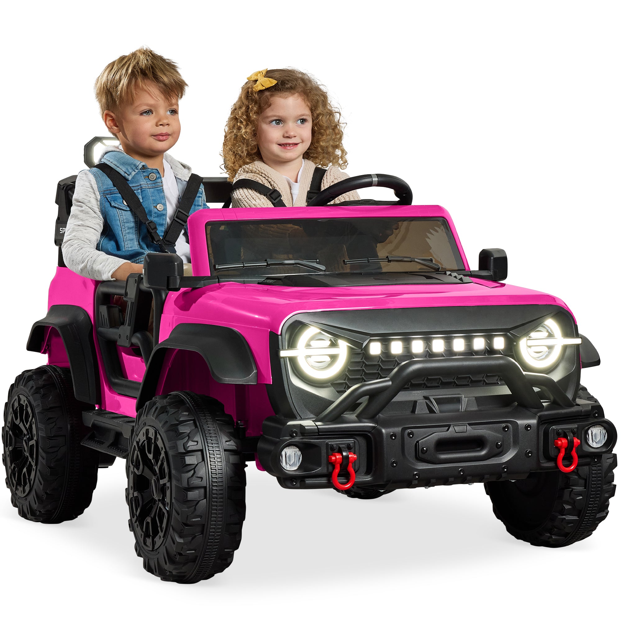 Hot Pink Best Choice Products Pink Jeep 24V 2-Seater Electric Ride