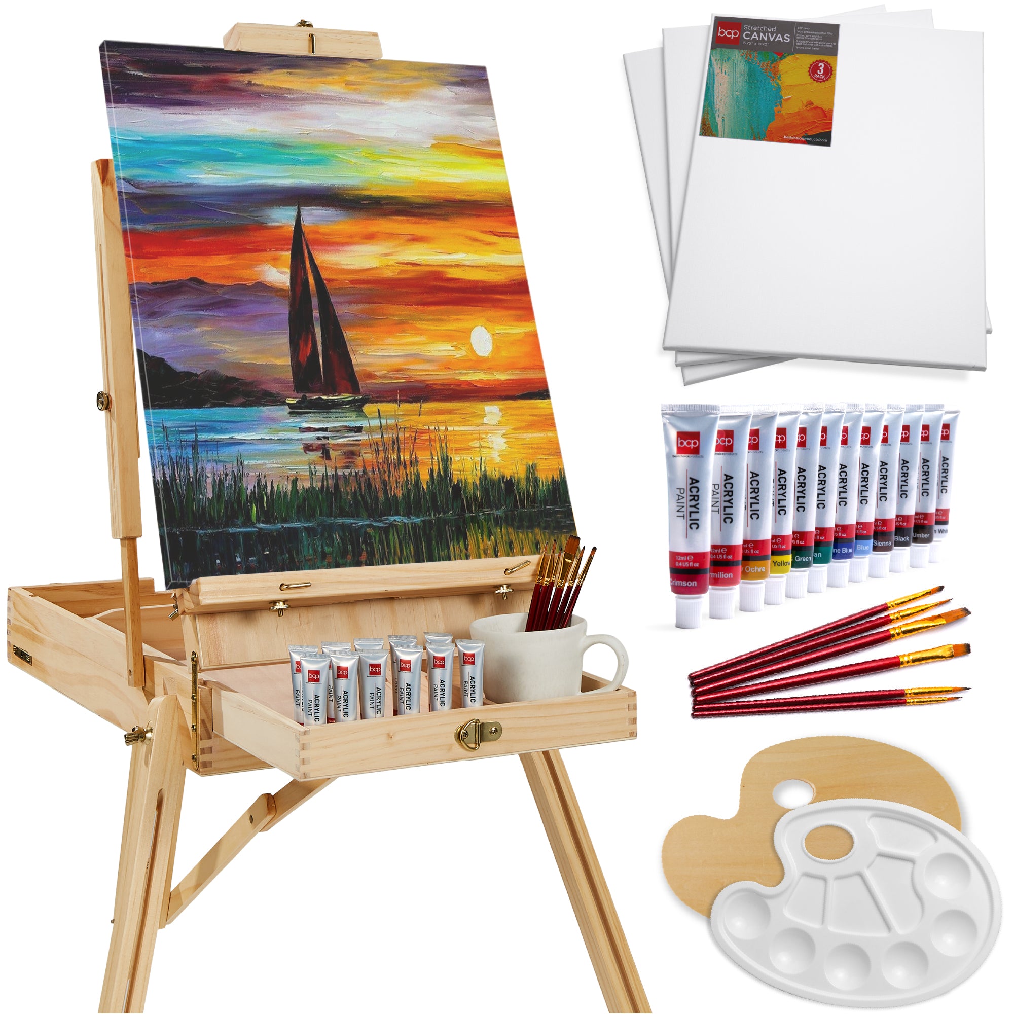 Easel Art Set W/Easy To Store Bag - Drawing FOB: MI - 7497982