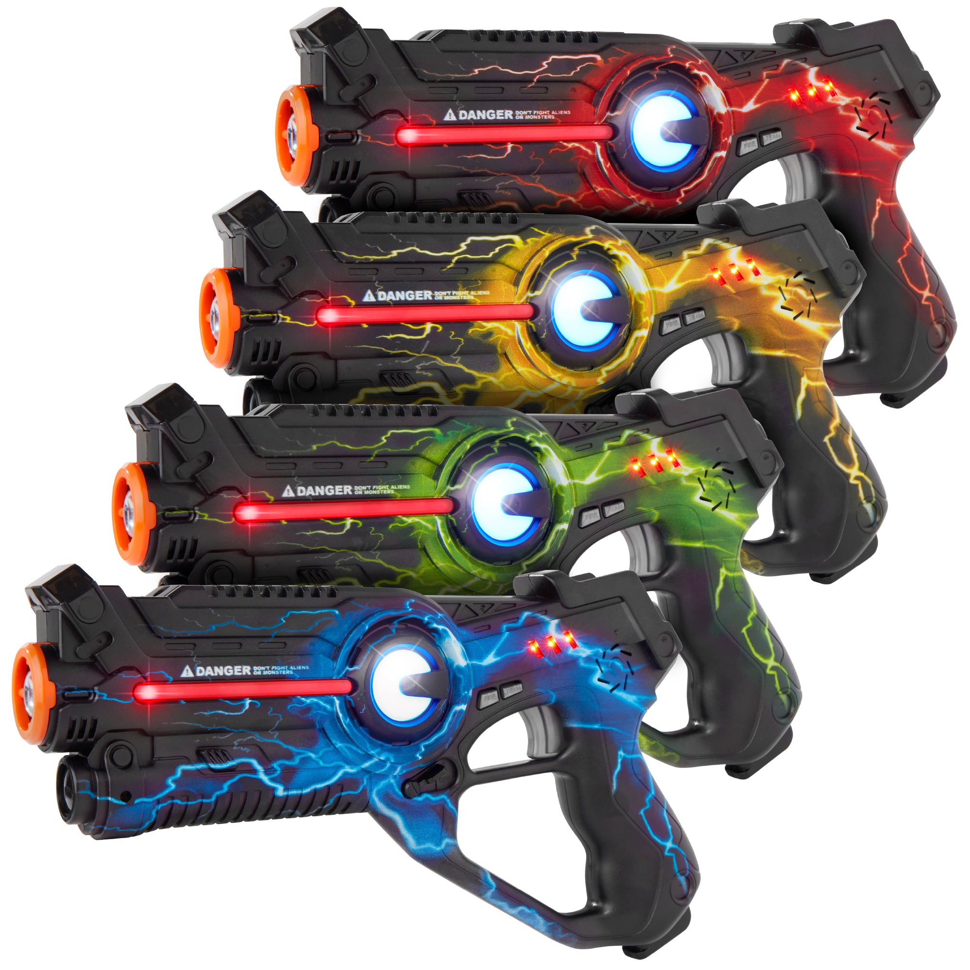 Best Choice Products Set of 4 Rechargeable Laser Tag Blasters, No Vests  Needed w/ Docking Station, 4 Settings 