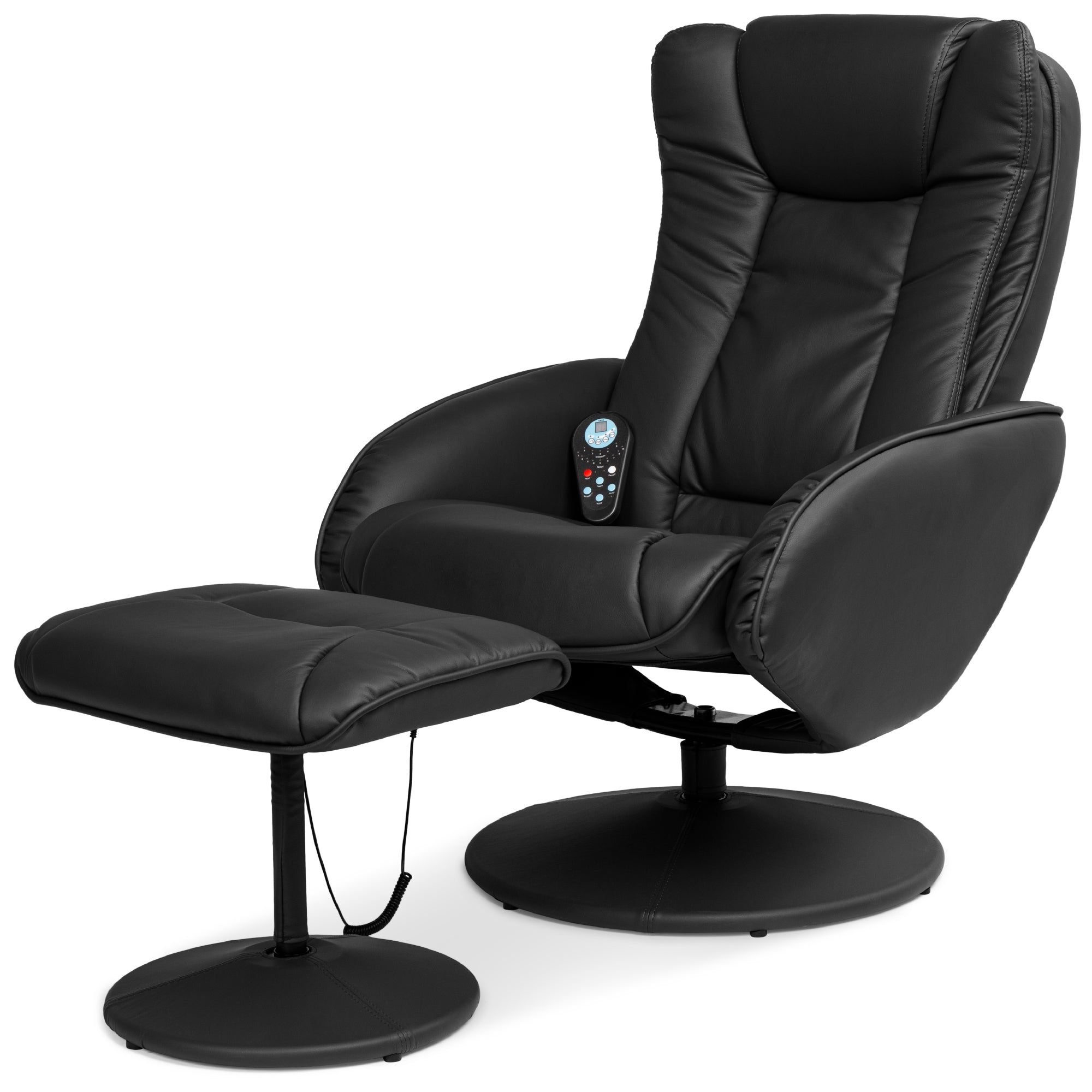 Manual reclining foot rest business leather computer chair
