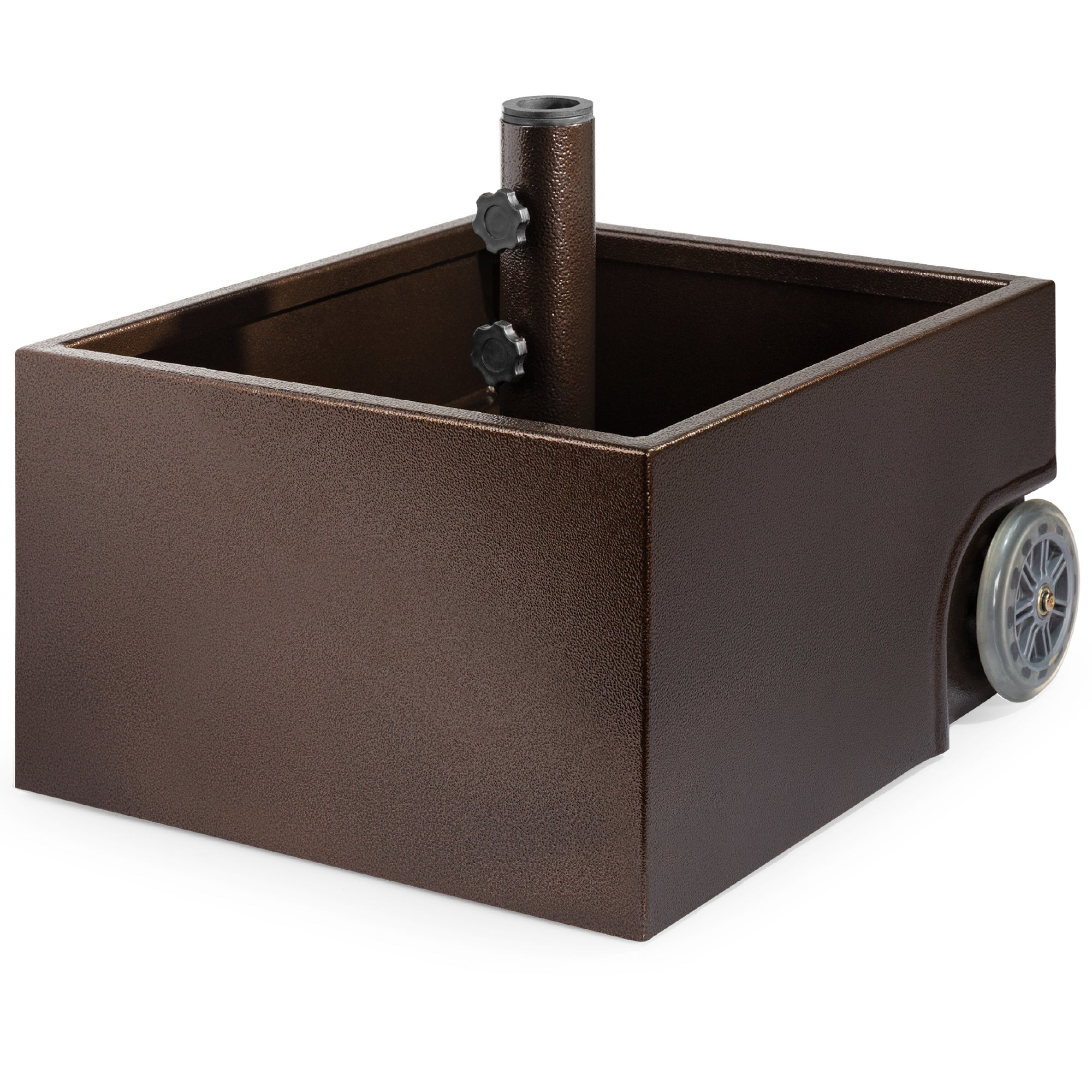 base for a patio umbrella Portable Steel Umbrella Base Stand Up to 150 lbs w/ Fillable Planter, – Best Choice Products