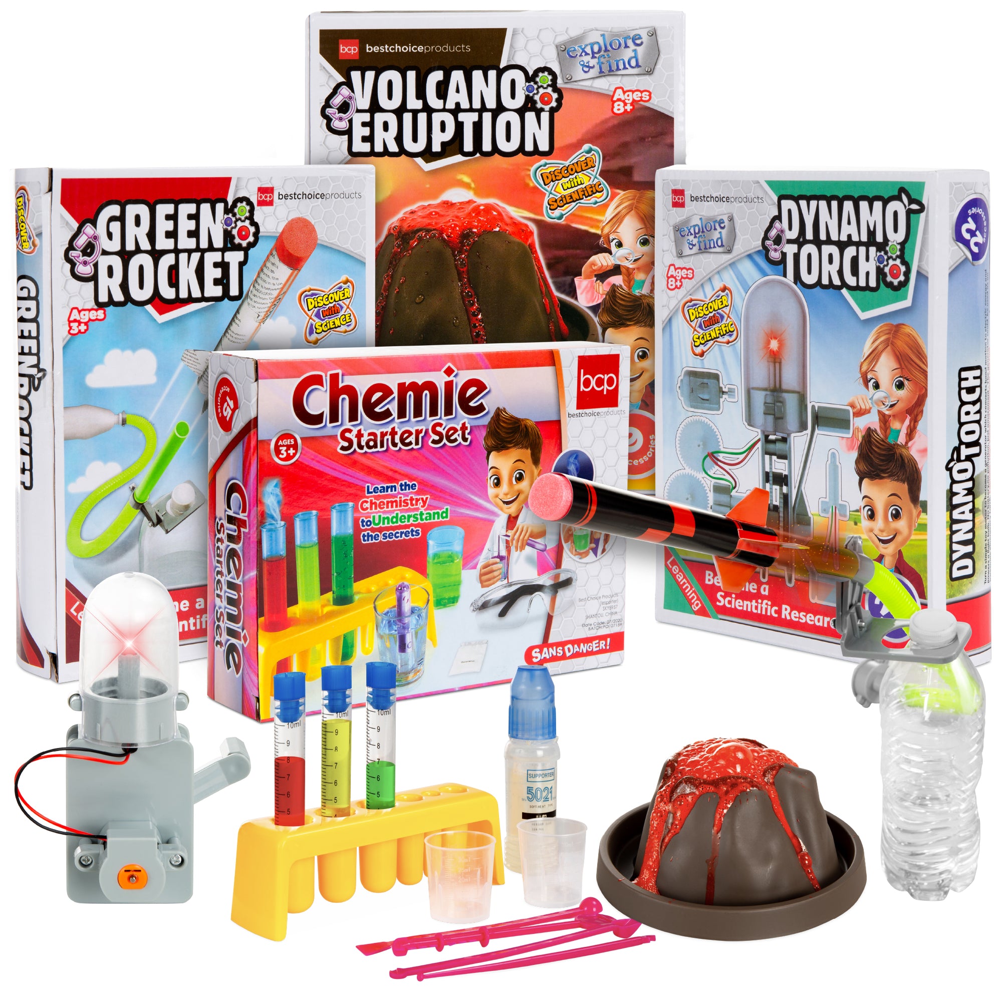 4-in-1 Science Project Kit, STEM & STEAM DIY Lab Experiments for