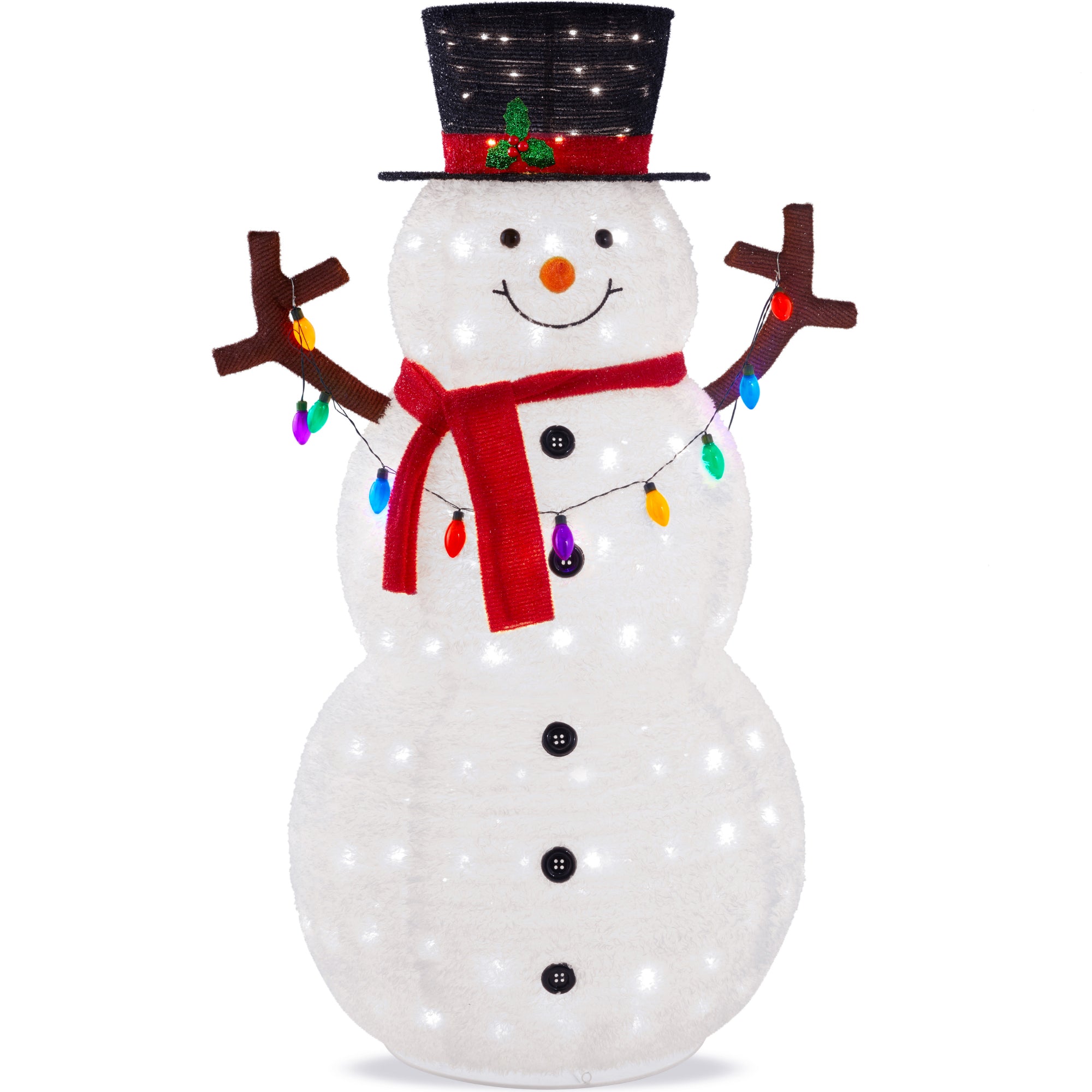 Lighted Pop-Up Snowman Outdoor Christmas Decoration w/ 200 LED 