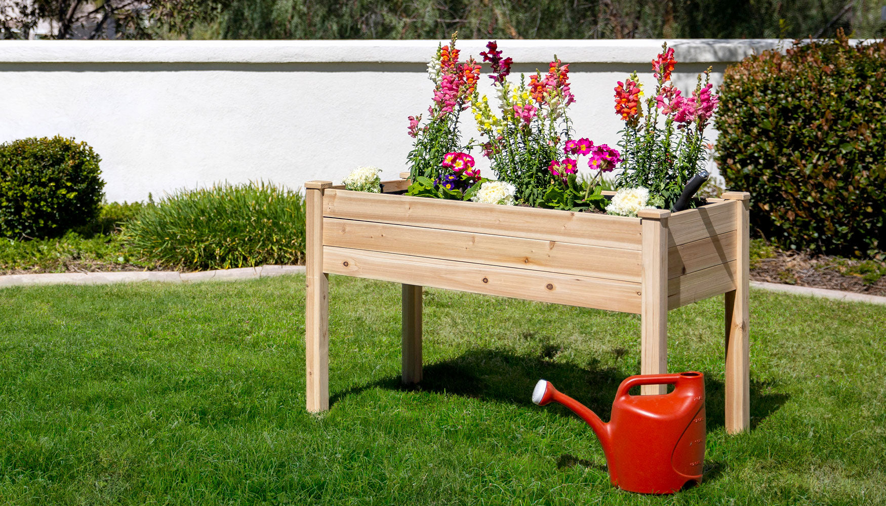 Raised Gardening Bed with Plants and Flower for Homesteading and Gardening