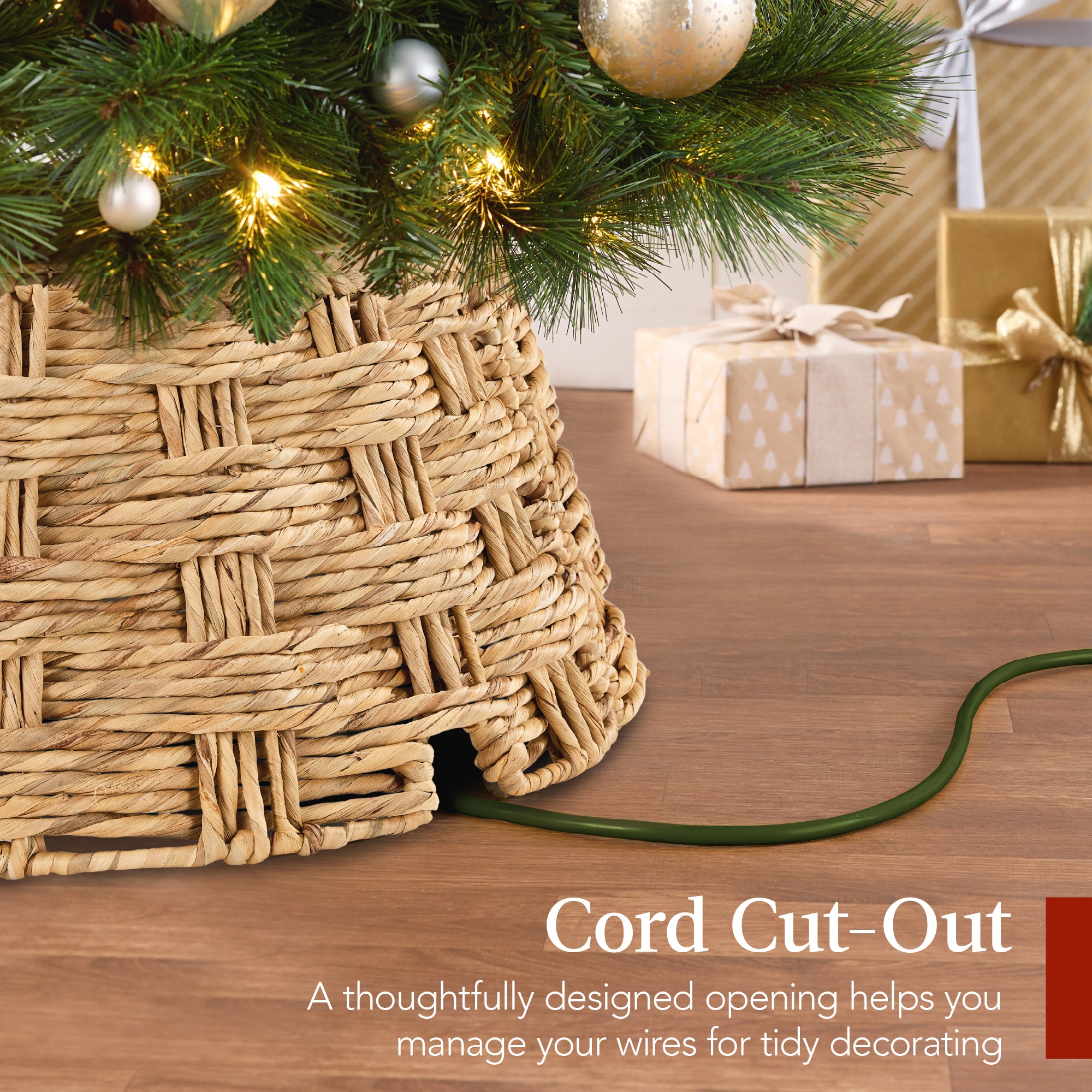 Basket Woven Hyacinth Christmas Holiday Tree Collar - 42in – Best