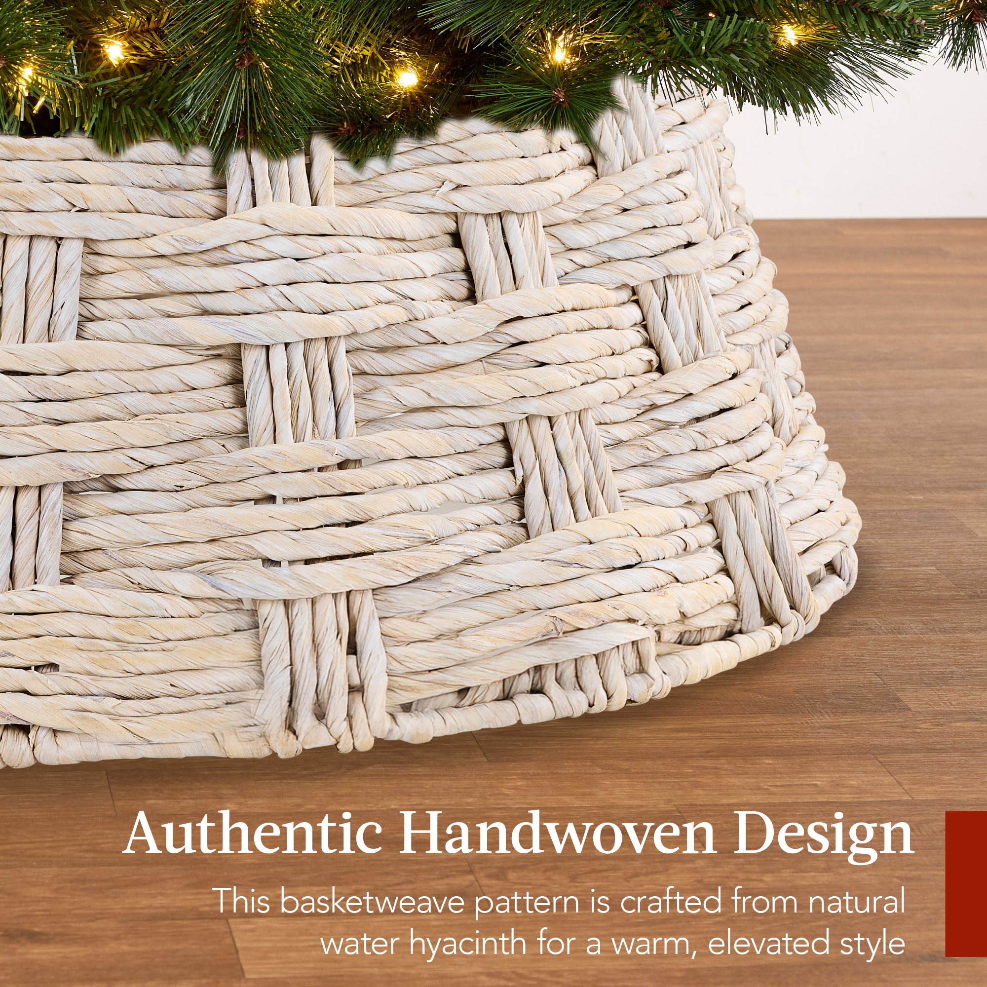 Basket Woven Hyacinth Christmas Holiday Tree Collar - 42in