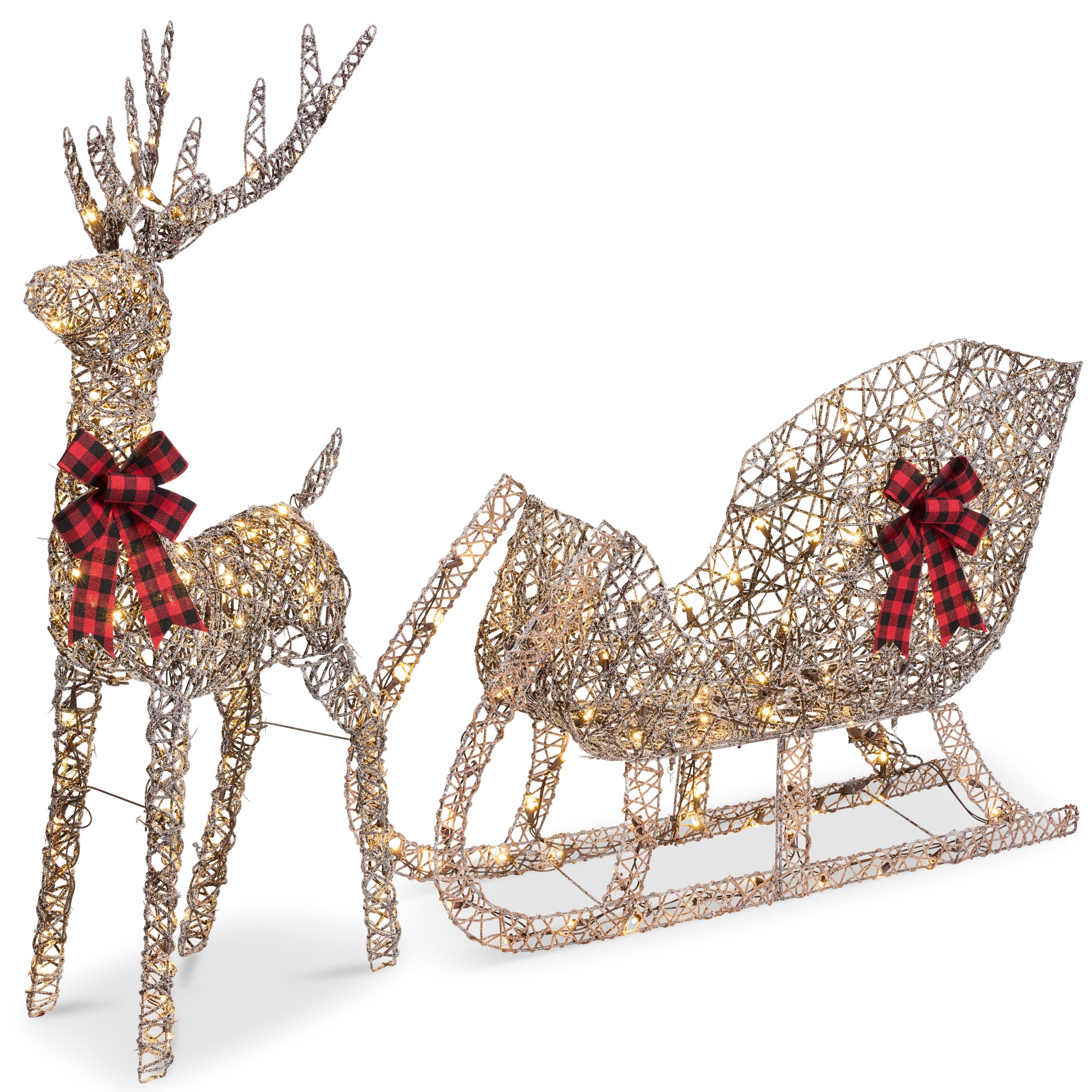 Best Choice Products Reindeer & Sleigh Outdoor Decor - Thumbnail 2