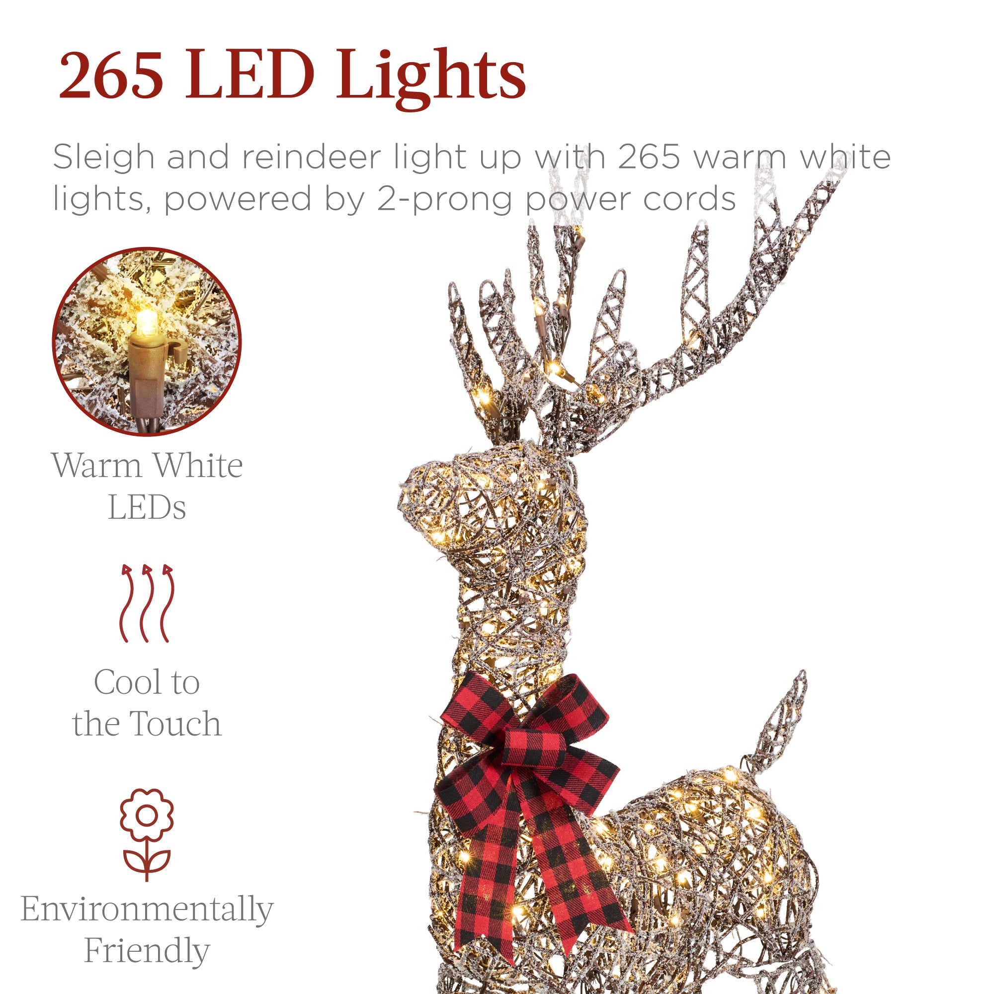 Best Choice Products Reindeer & Sleigh Outdoor Decor - Thumbnail 4