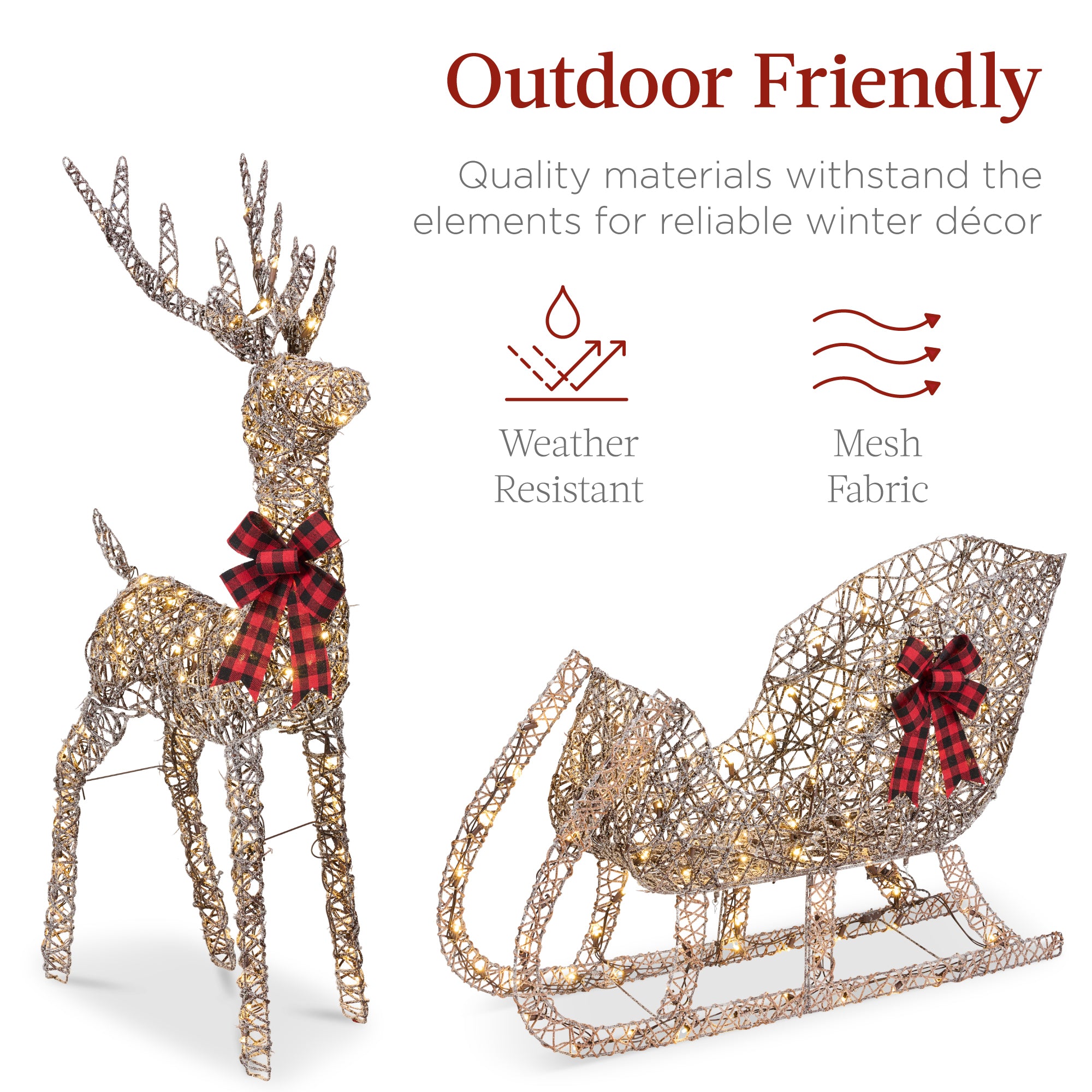 Best Choice Products Reindeer & Sleigh Outdoor Decor