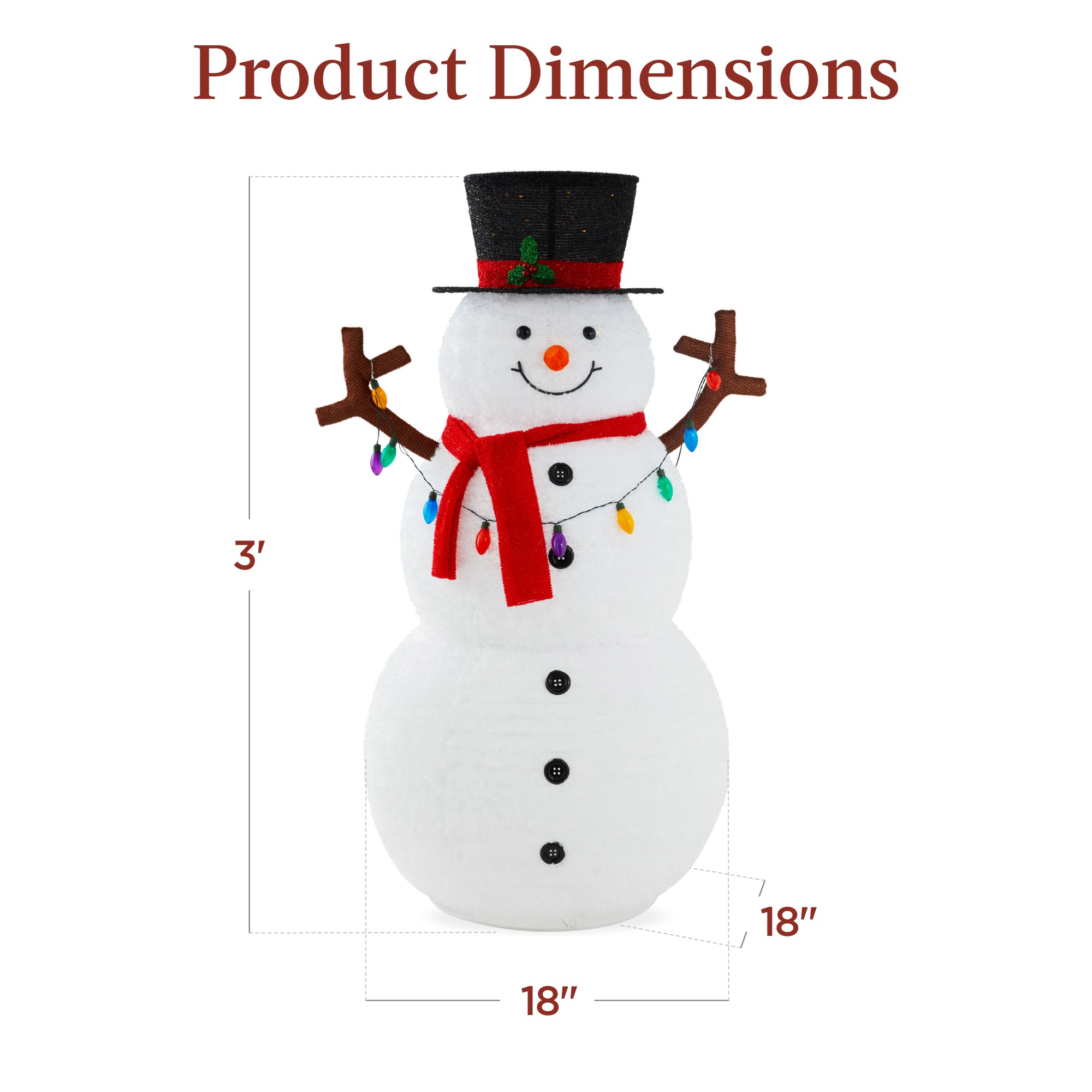 Lighted Pop-Up Snowman Outdoor Decoration - Thumbnail 3