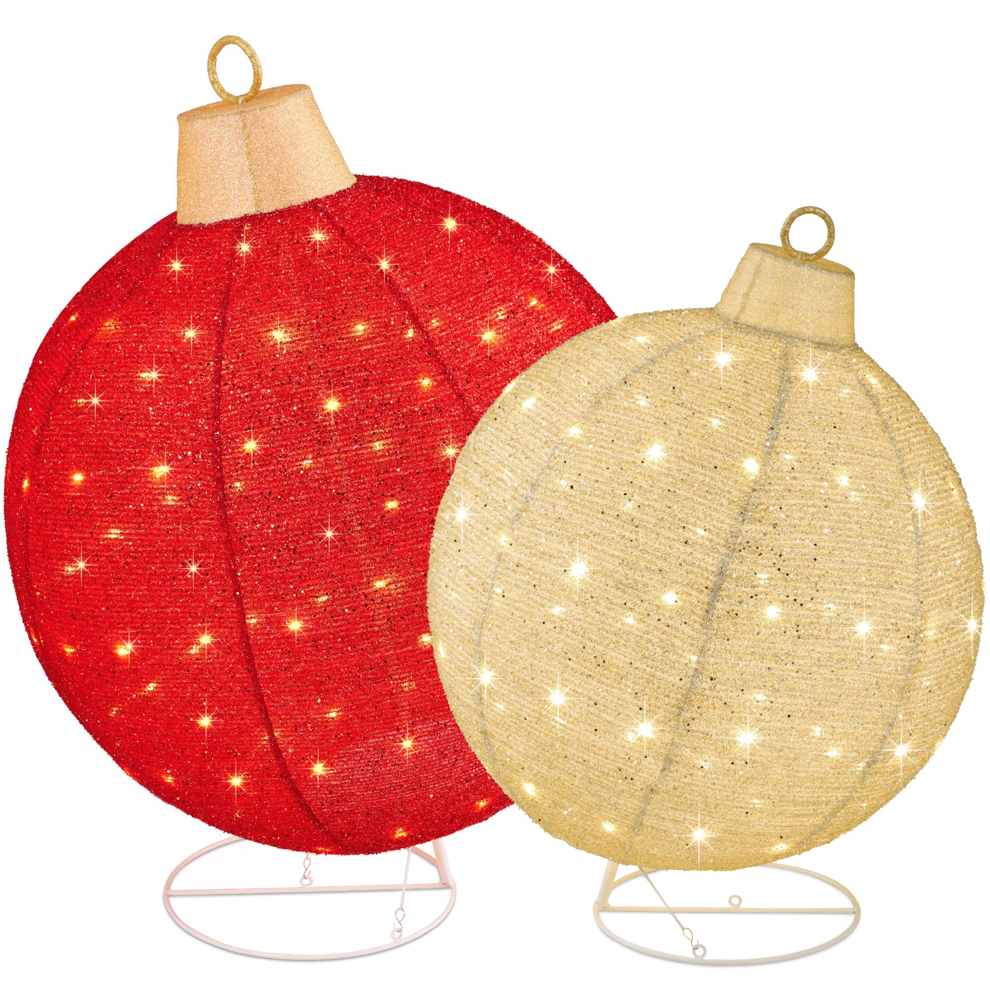 2pc Lighted Pop-Up Christmas Ornaments Decoration