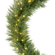 Pre-Lit Cedar Cypress Christmas Garland w/ 50 LEDs, 9Ft, Corded