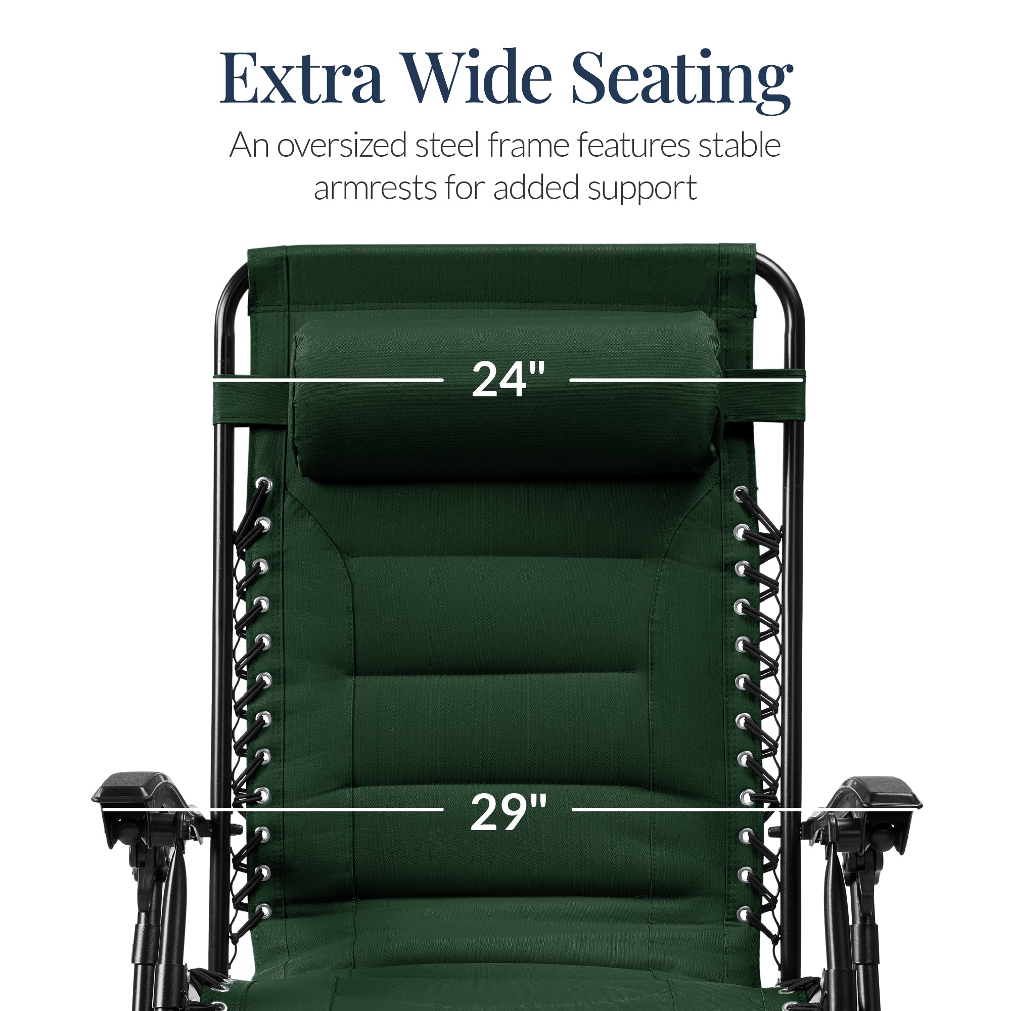 Oversized Padded Zero Gravity Chair, Folding Recliner w/ Headrest, Side Tray