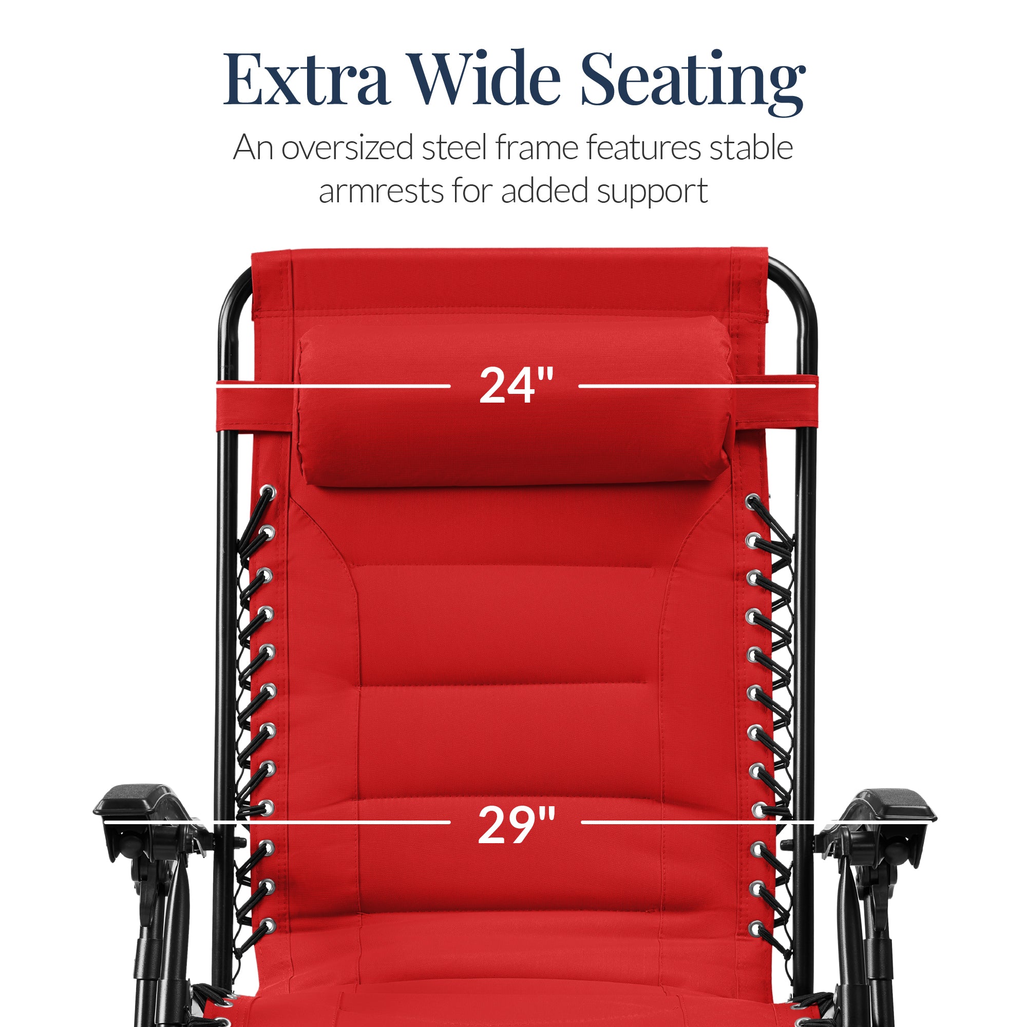 Oversized Padded Zero Gravity Chair, Folding Recliner w/ Headrest