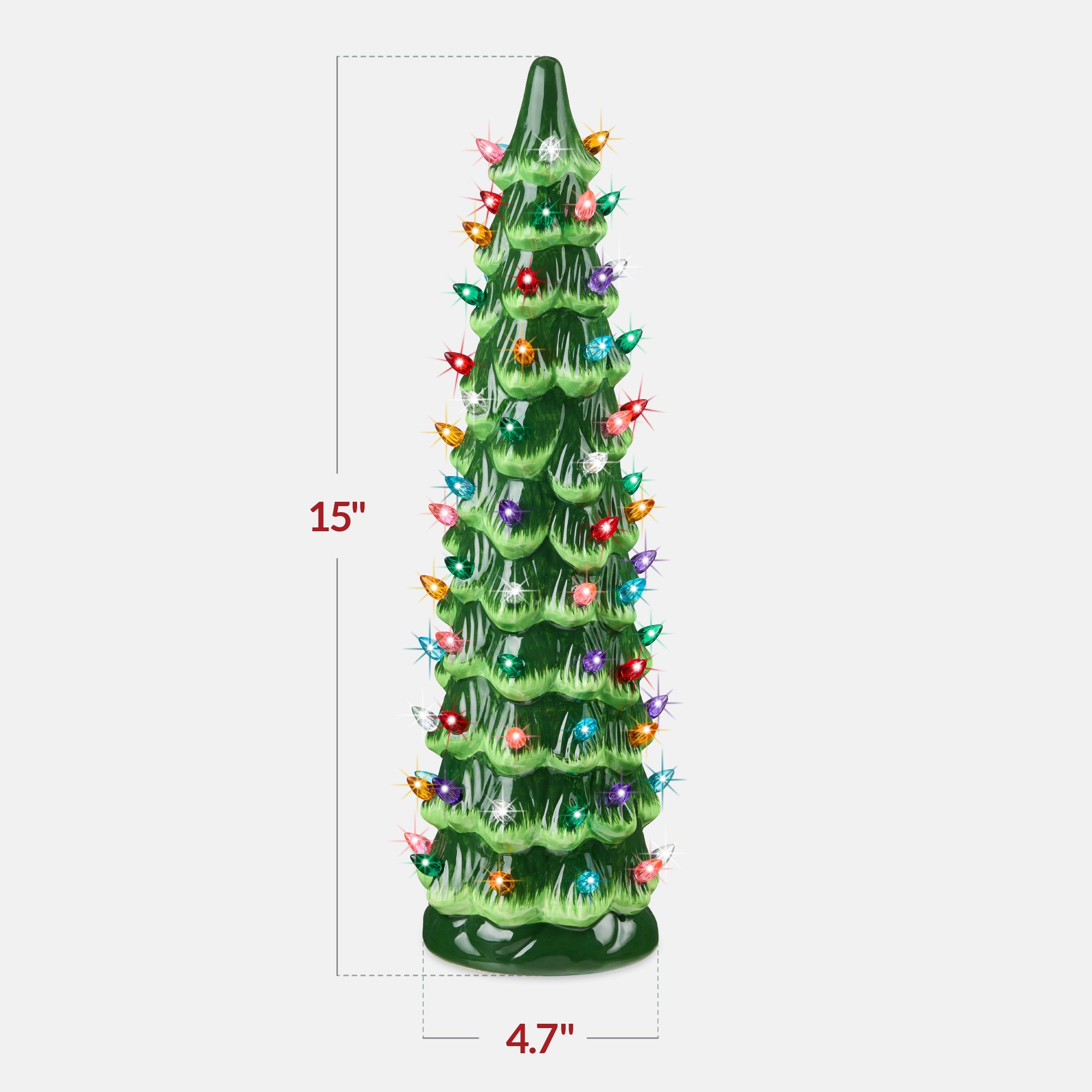 15in Ceramic Christmas Tree, Hand-Painted Holiday Decor w/ LED 15in Ceramic Christmas Tree, Hand-Painted Holiday Decor w/ LED
