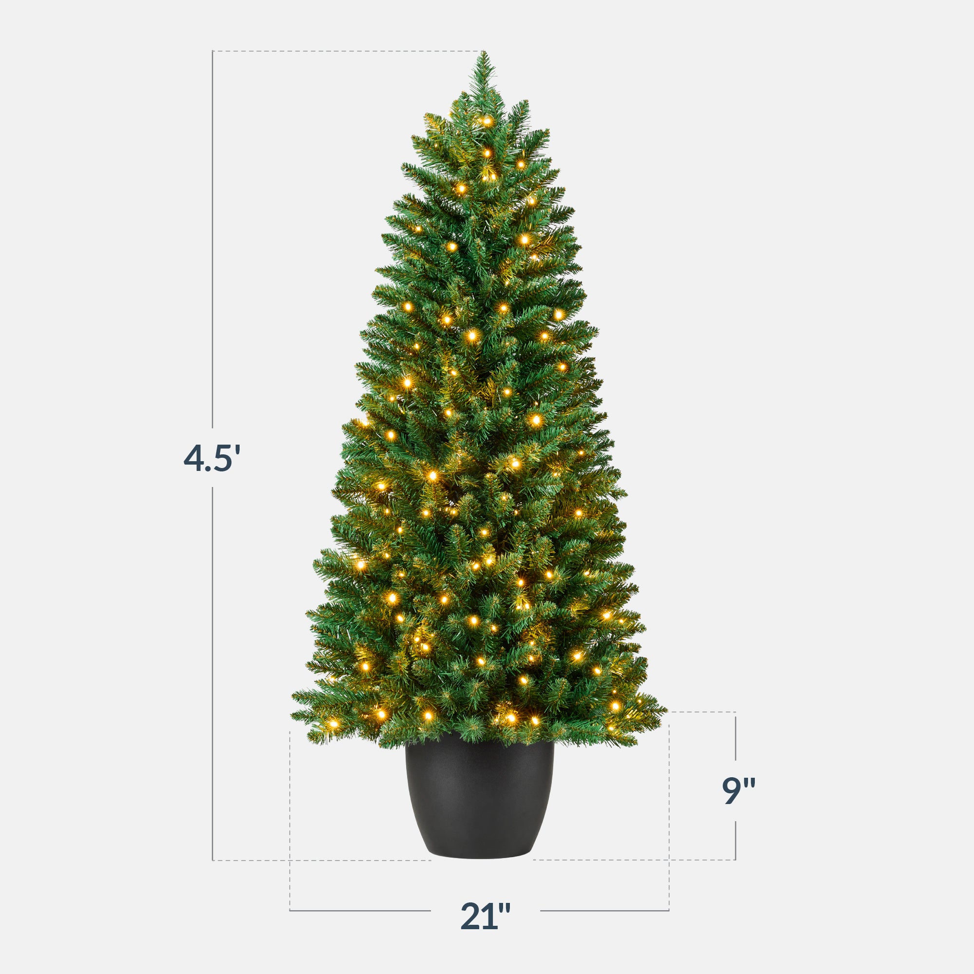 best pre lit christmas tree for the money Pre-Lit Potted Christmas Tree w/ Twinkling White LEDs