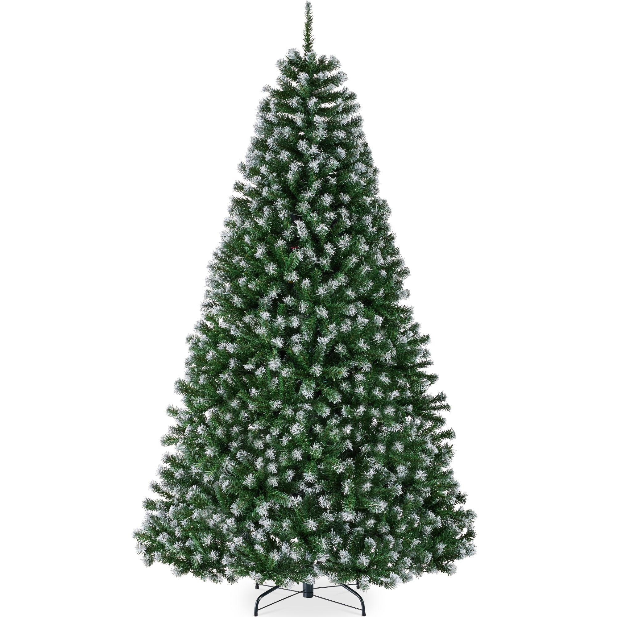 Unlit Frosted Artificial Green Spruce Christmas Tree, w/Easy Assembly
