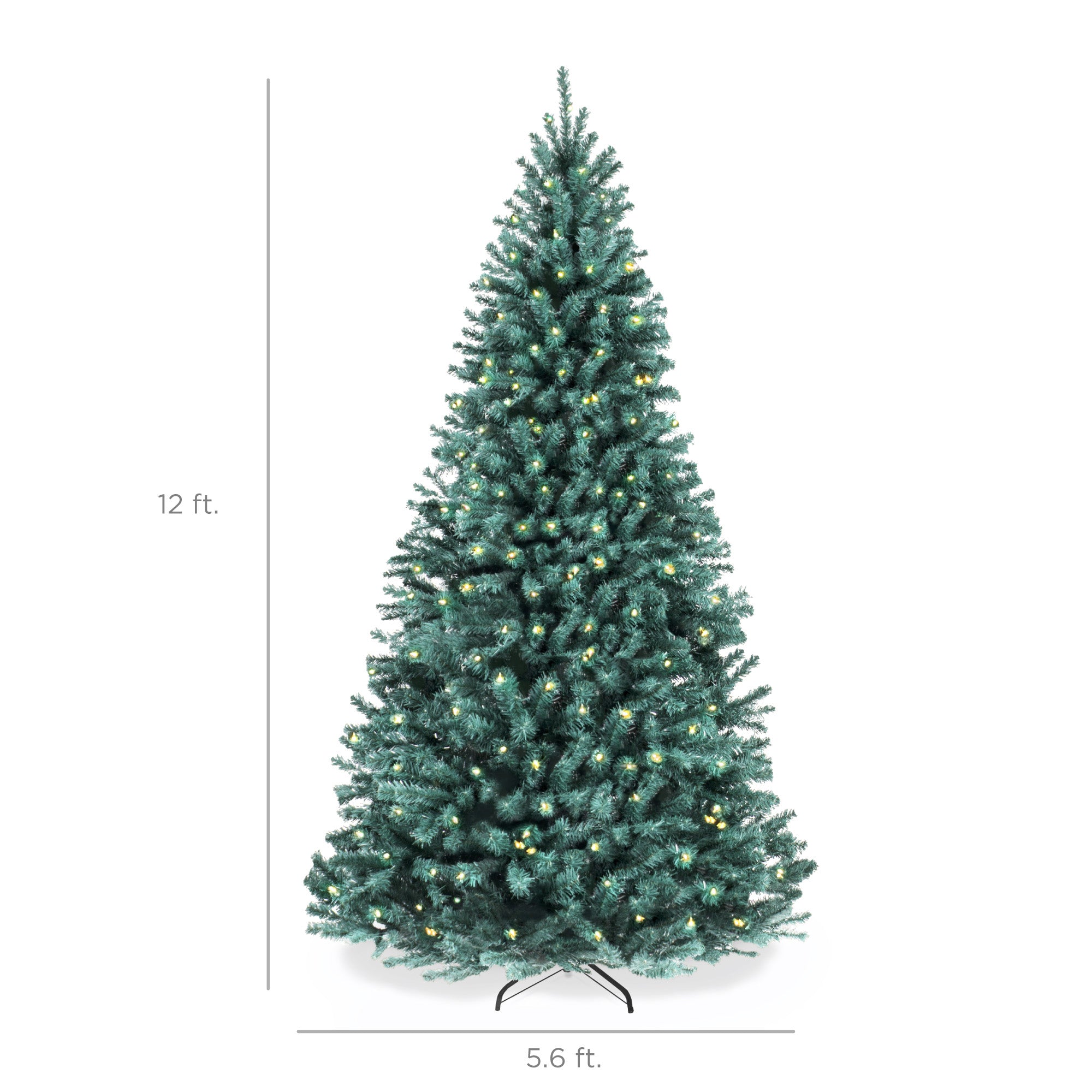 ブルーツリー。 Pre-Lit Artificial Blue Spruce Christmas Tree, w/Easy Assembly