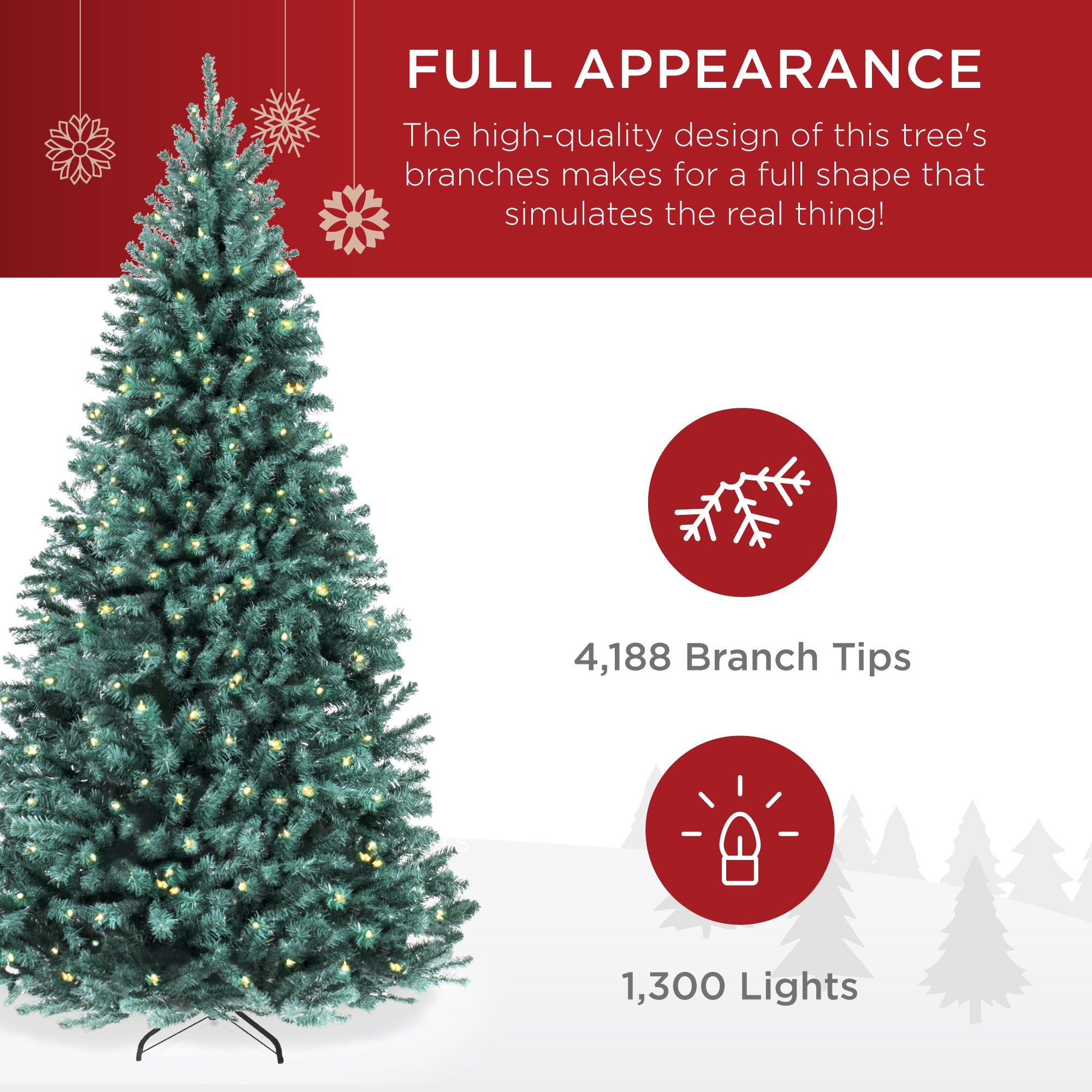Pre-Lit Artificial Blue Spruce Christmas Tree, w/Easy Assembly
