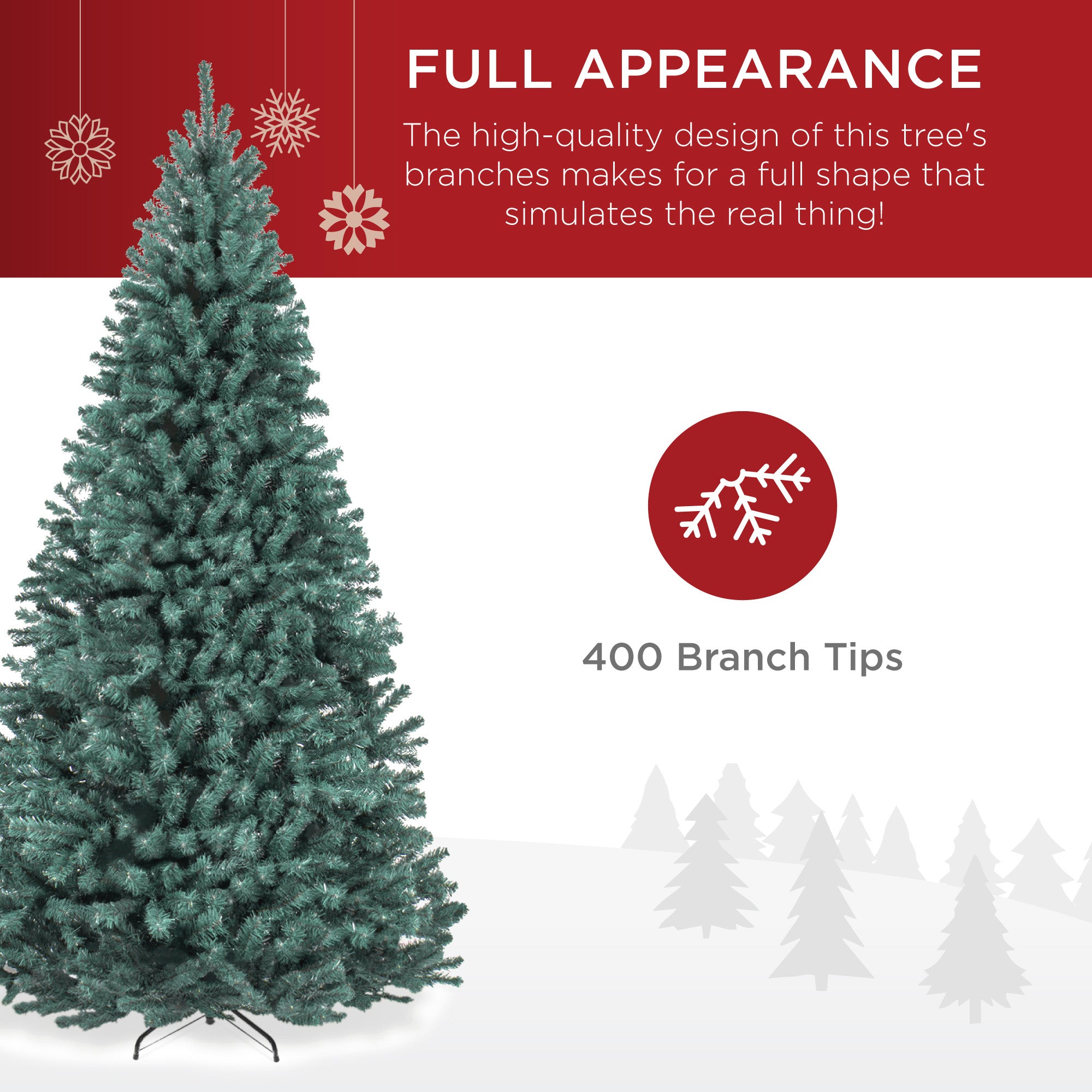 Unlit Artificial Blue Spruce Christmas Tree, w/Easy Assembly