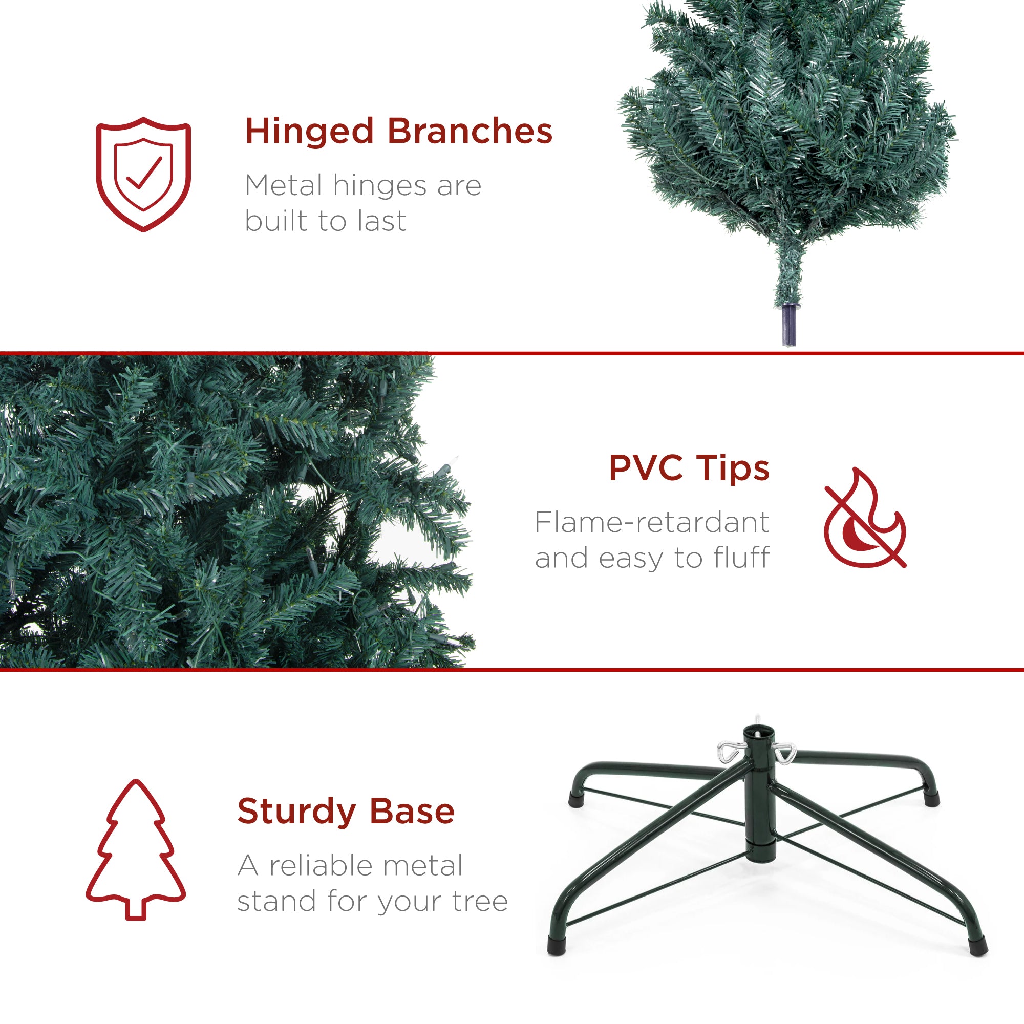 Unlit Artificial Blue Spruce Christmas Tree, w/Easy Assembly