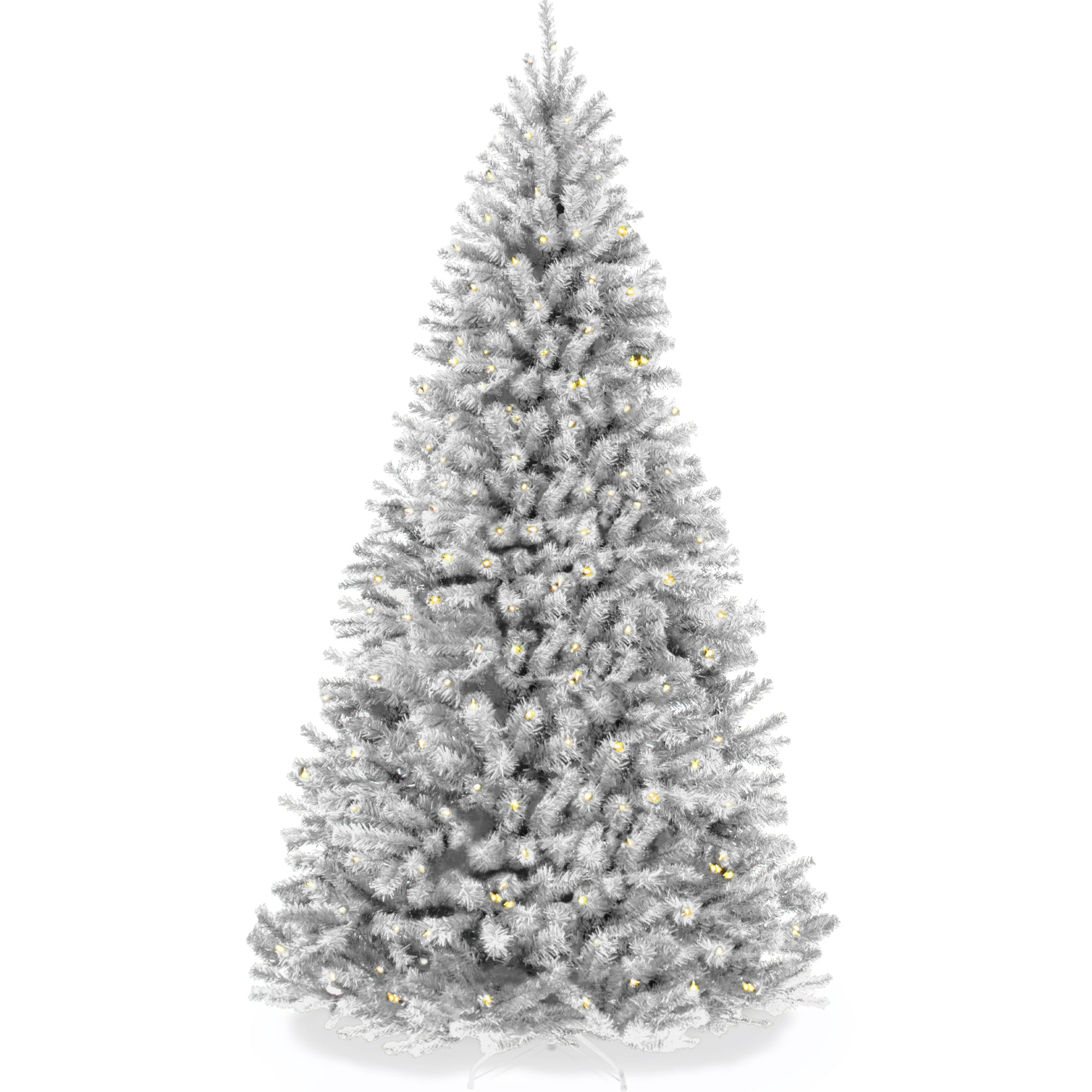 Pre-Lit Artificial White Spruce Christmas Tree, w/Easy Assembly