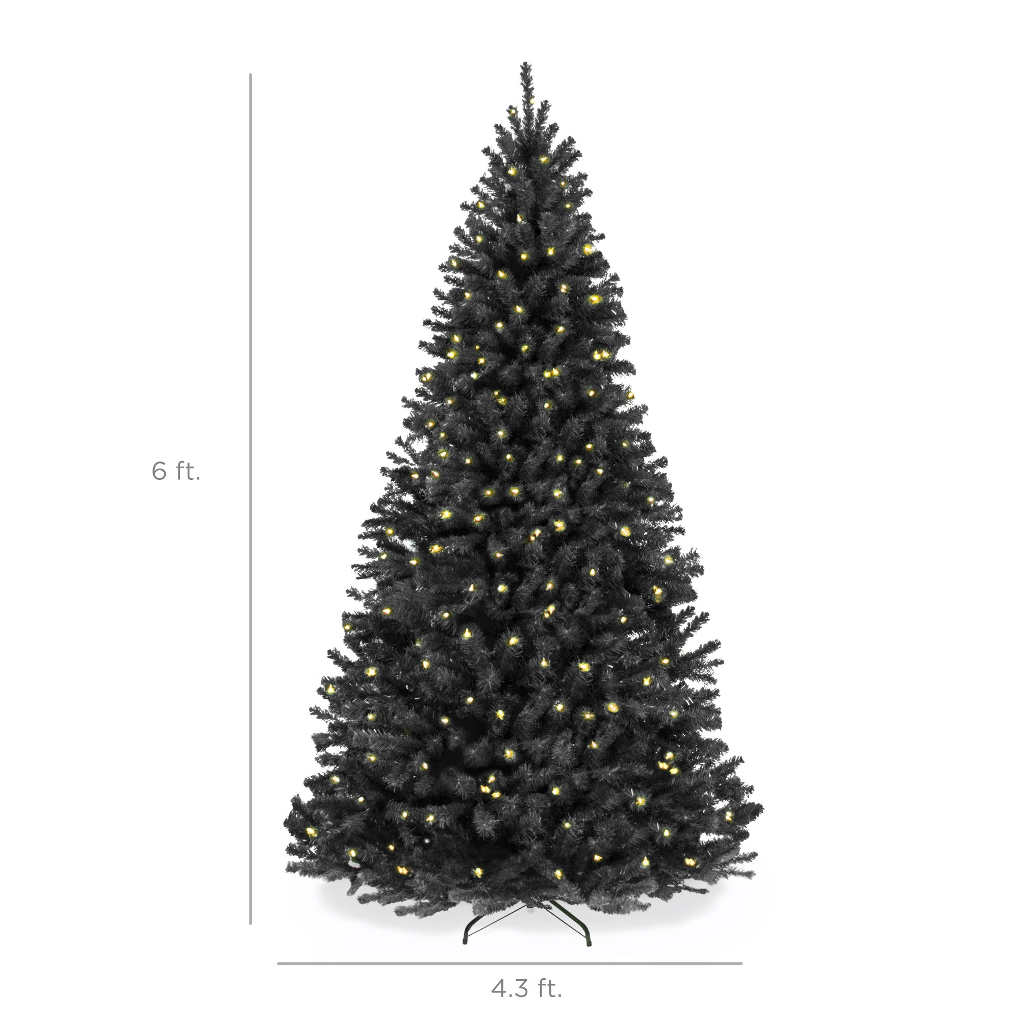 Pre-Lit Artificial Black Spruce Christmas Tree, w/Easy Assembly