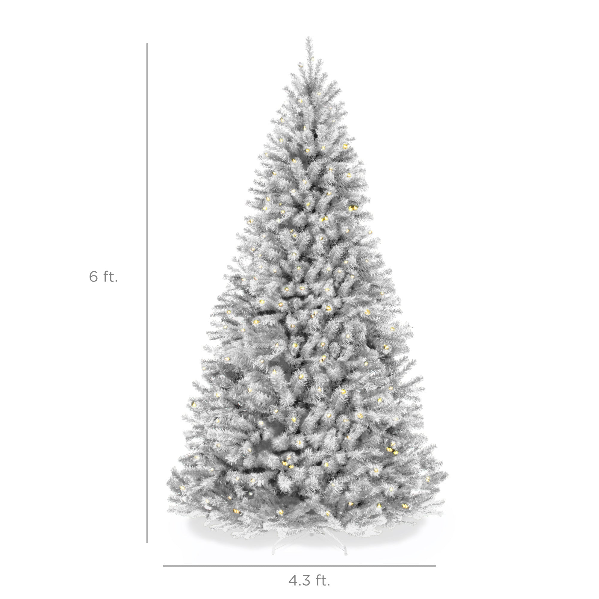 Pre-Lit Artificial White Spruce Christmas Tree, w/Easy Assembly