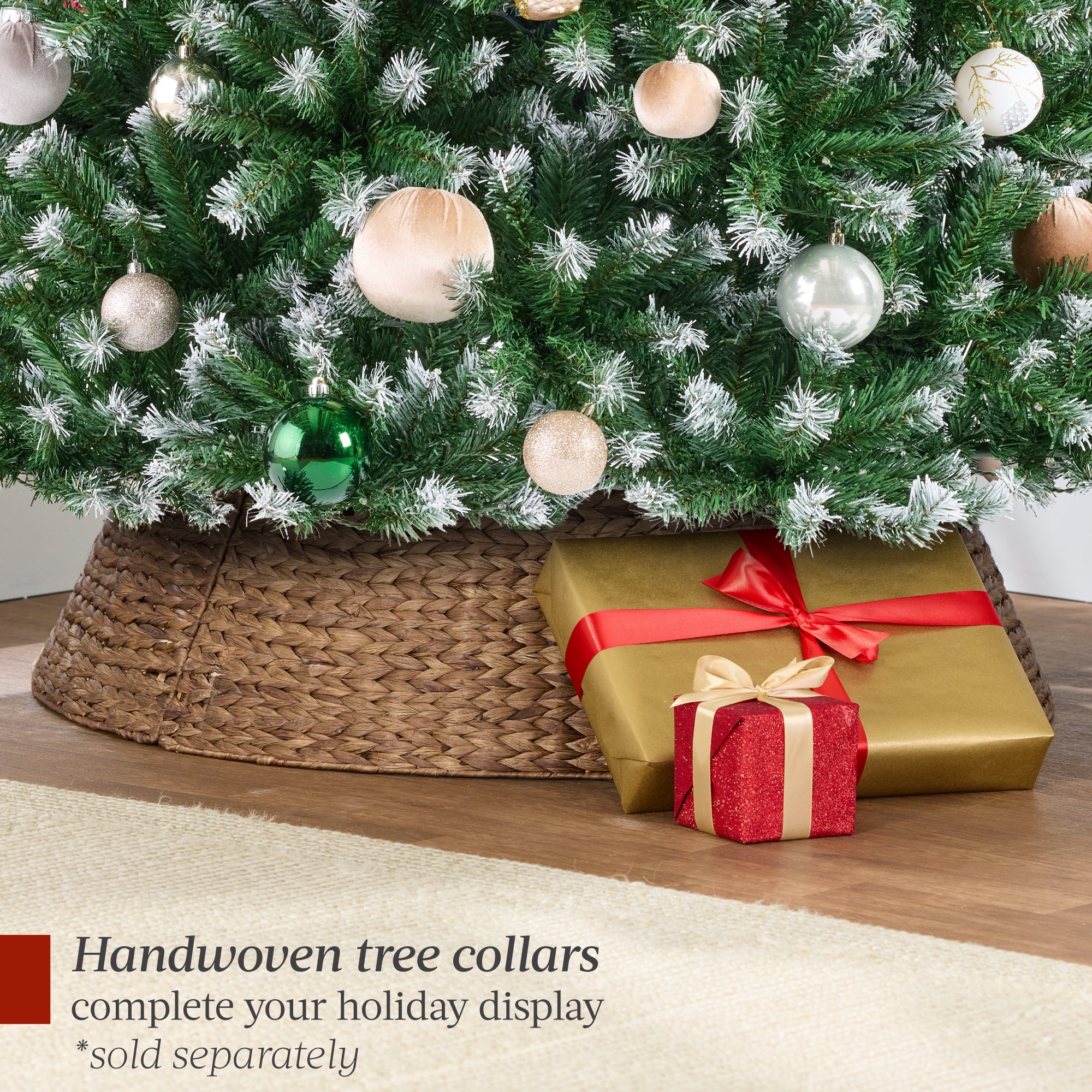 Unlit Frosted Artificial Green Spruce Christmas Tree, w/Easy