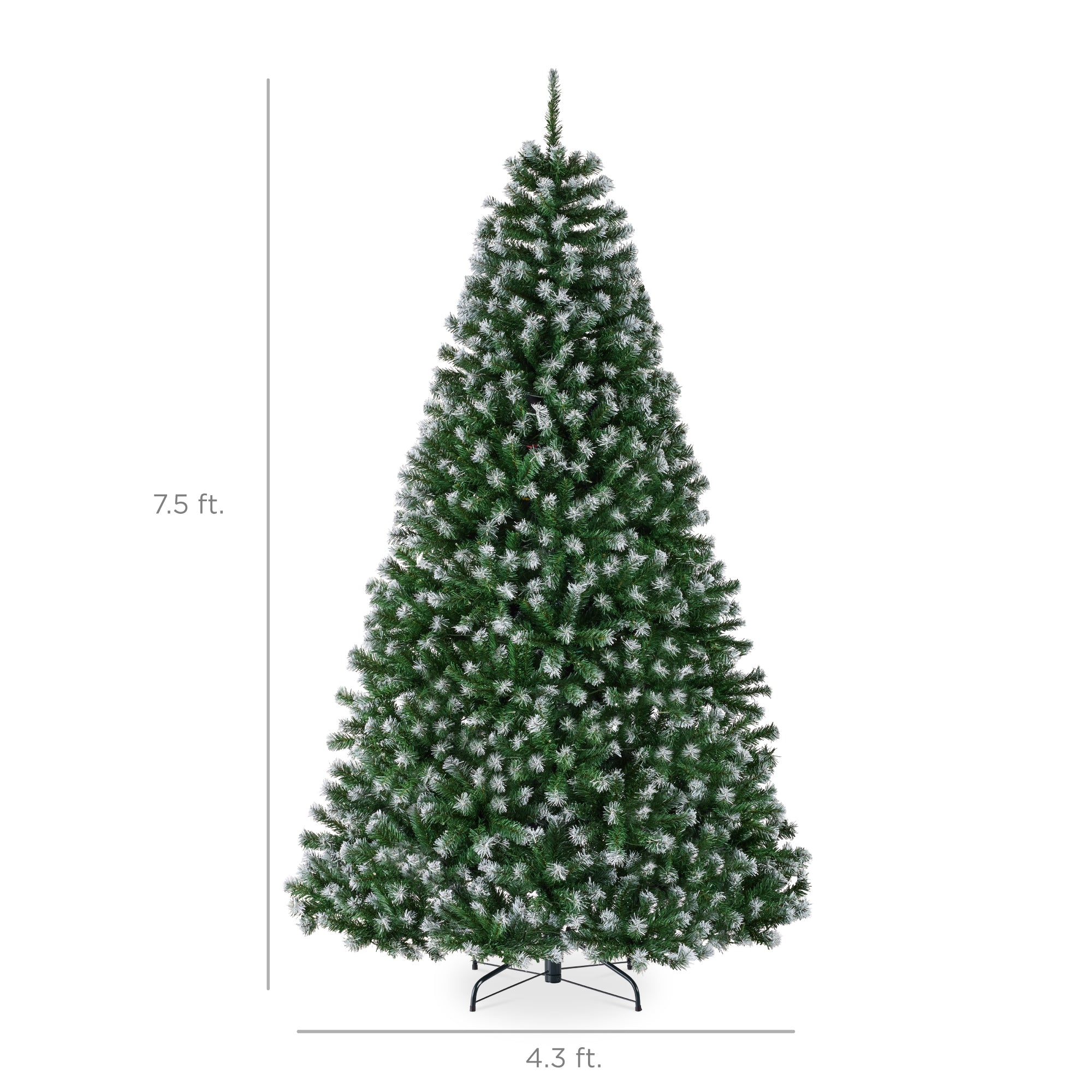 Unlit Frosted Artificial Green Spruce Christmas Tree, w/Easy Assembly