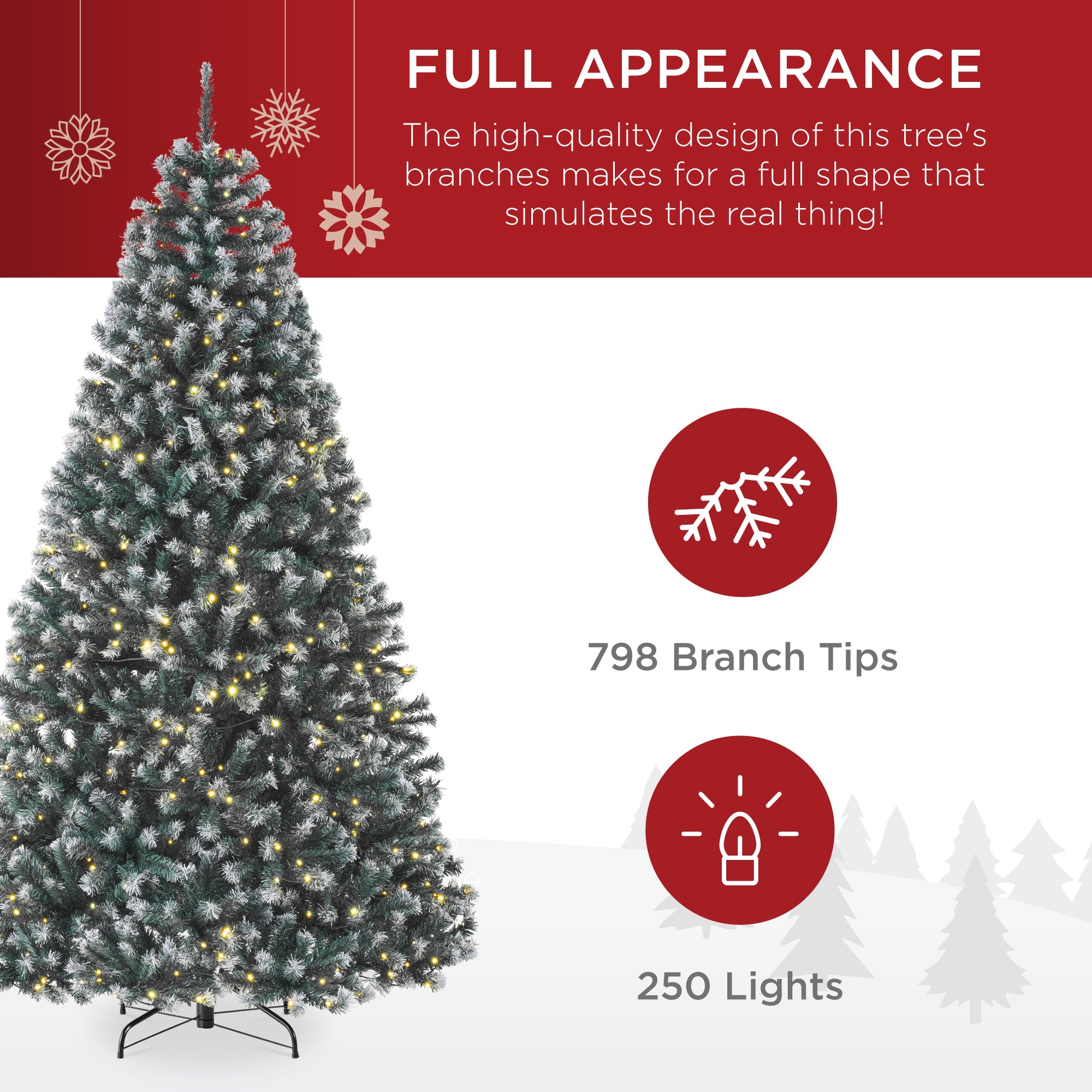 Pre-Lit Frosted Artificial Blue Spruce Christmas Tree, w/Easy Assembly