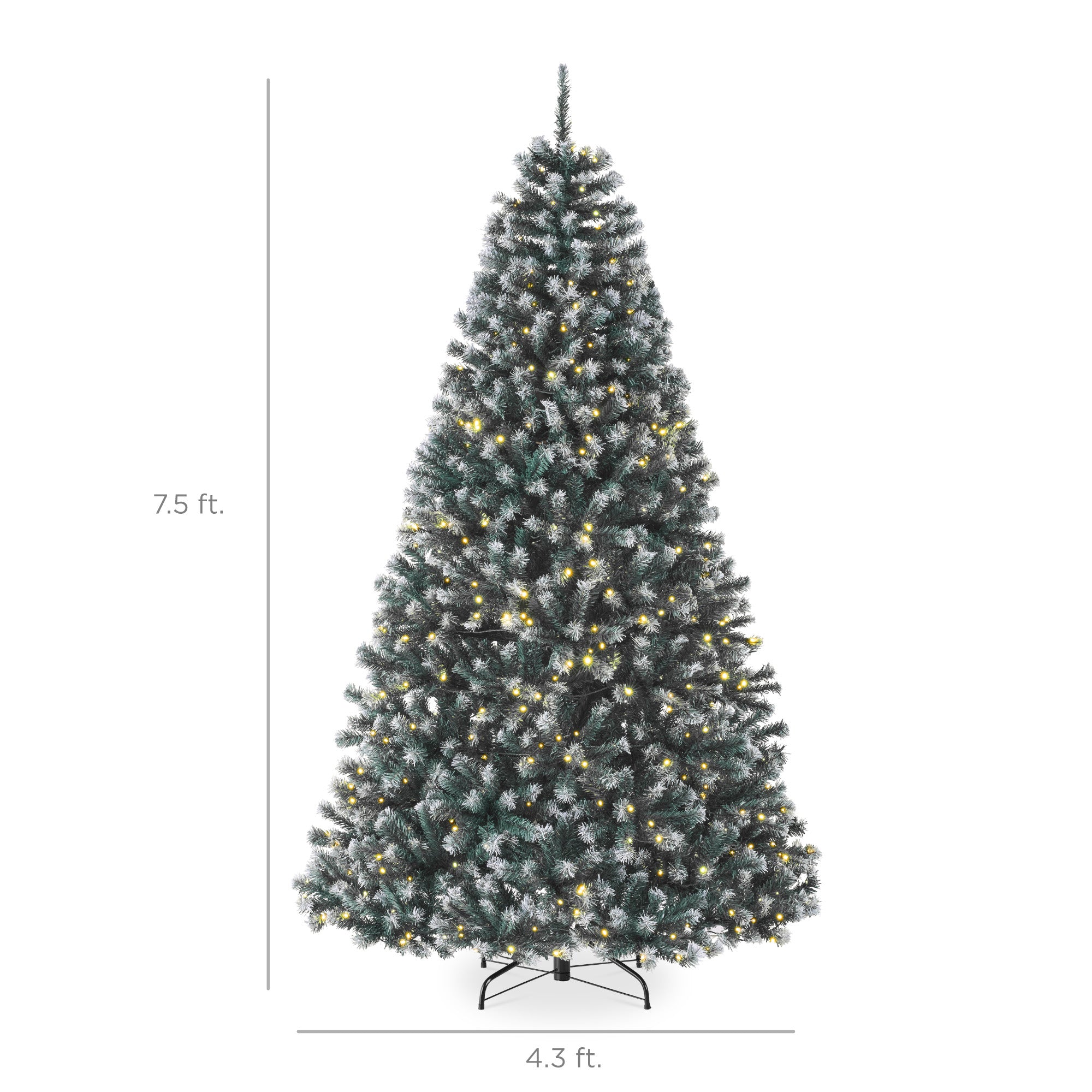 Pre-Lit Frosted Artificial Blue Spruce Christmas Tree, w/Easy Assembly