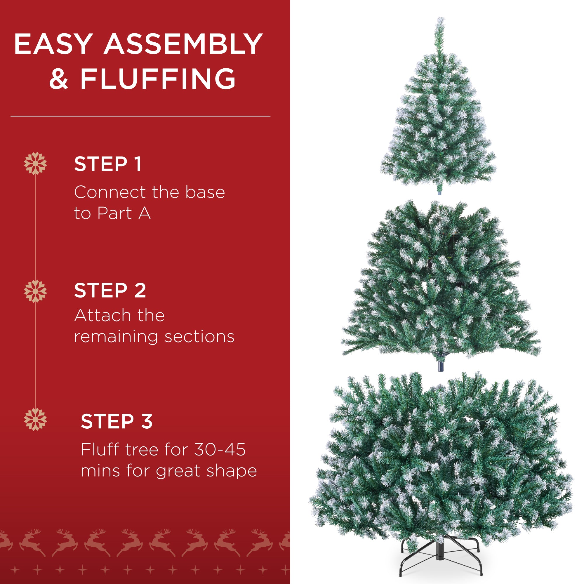 Unlit Frosted Artificial Blue Spruce Christmas Tree, w/Easy Assembly