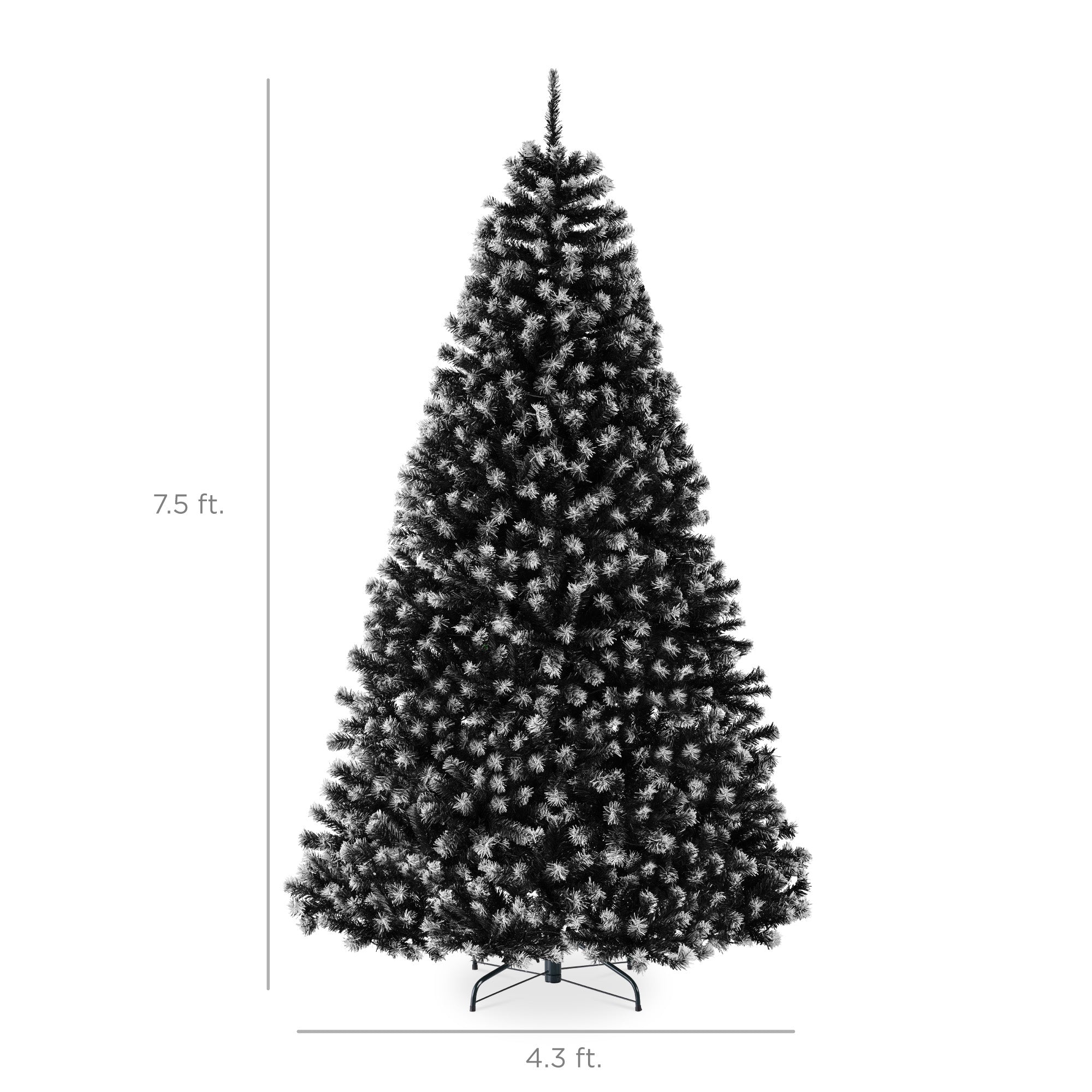 Unlit Frosted Artificial Black Spruce Christmas Tree, w/Easy Assembly