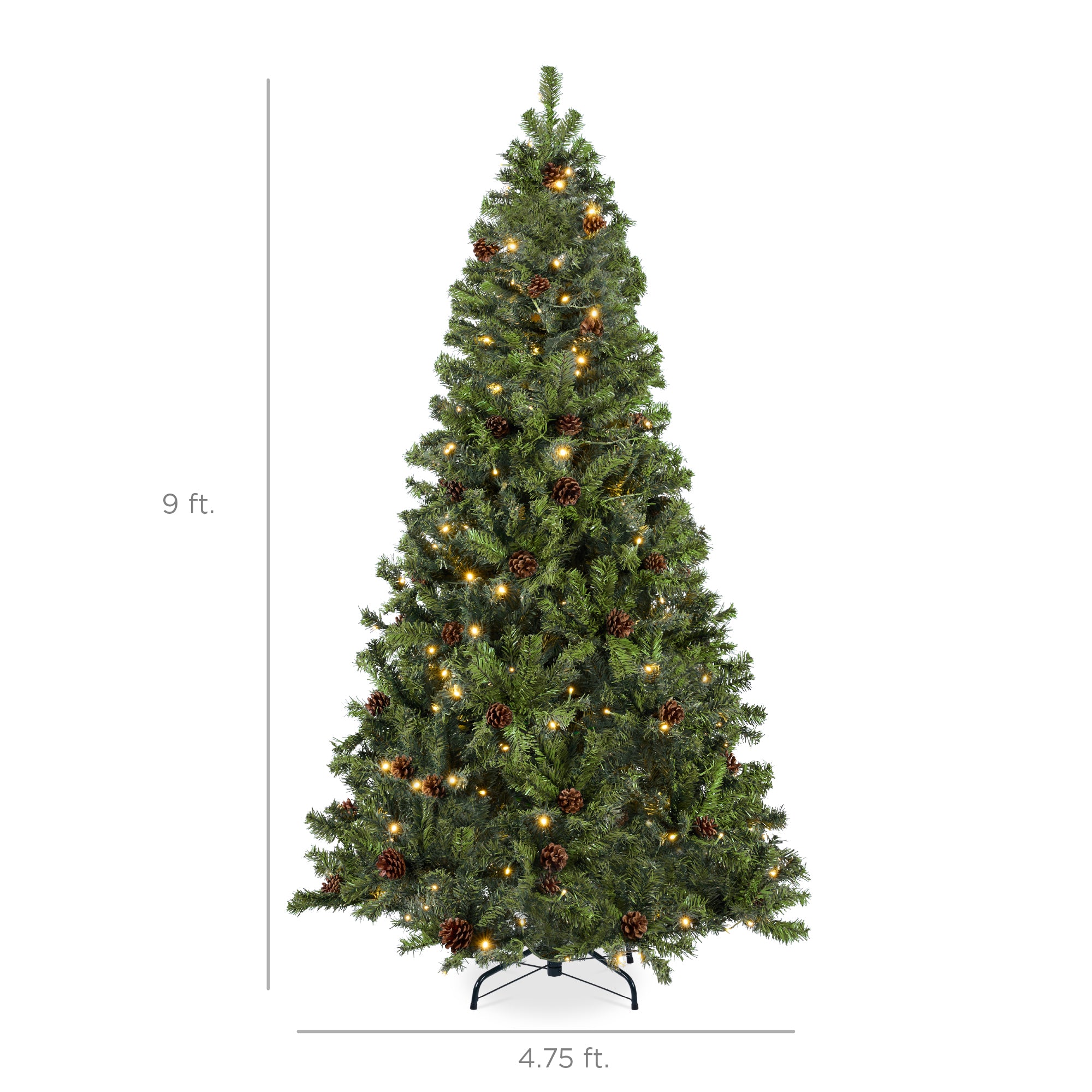 Pre-Lit Pre-Decorated Christmas Tree w/ Pinecones - Thumbnail 4